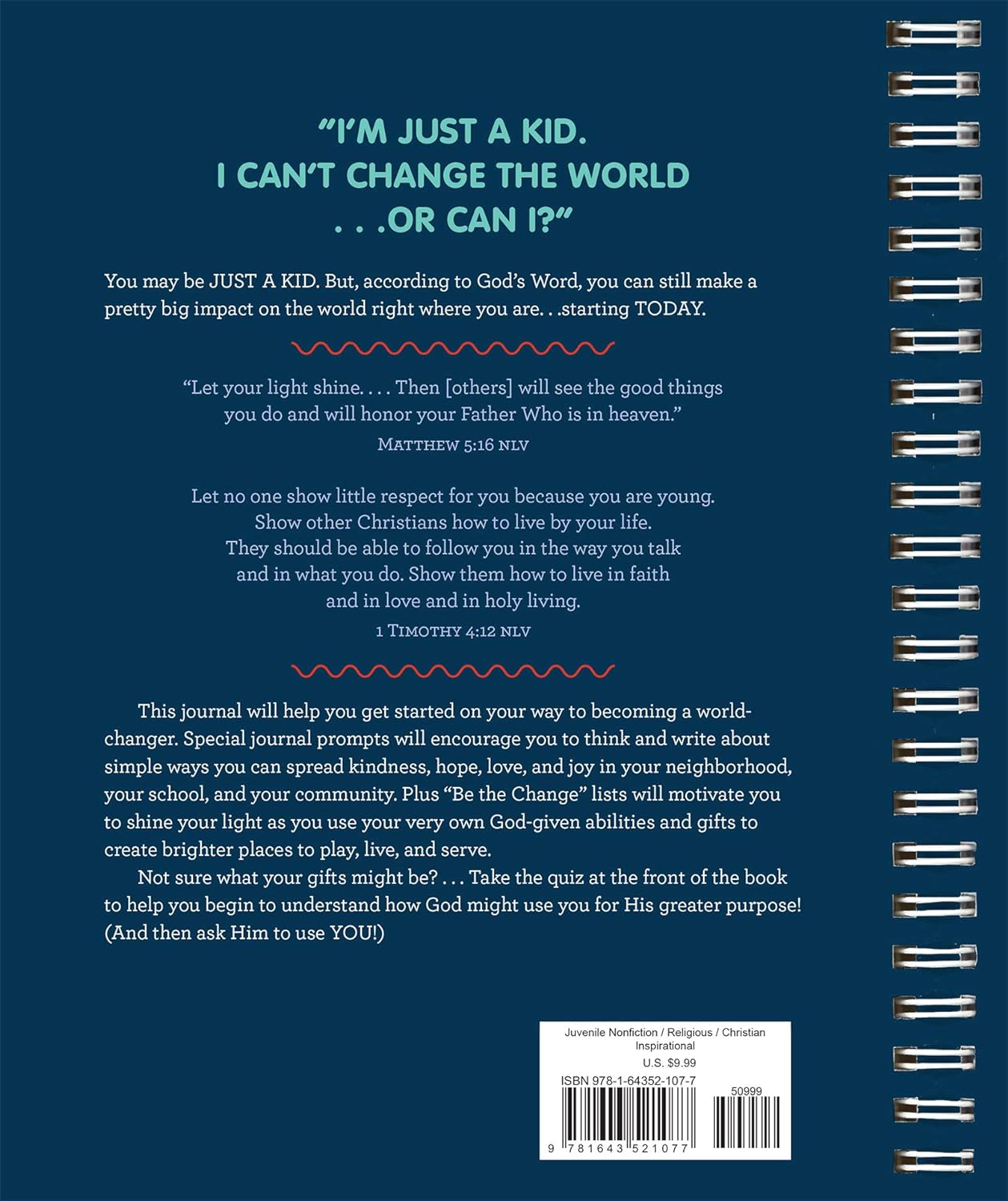 BE the CHANGE: A Lists and Ideas Journal to Help You Shine Your Light for Jesus Spiral-bound by JoAnne Simmons
