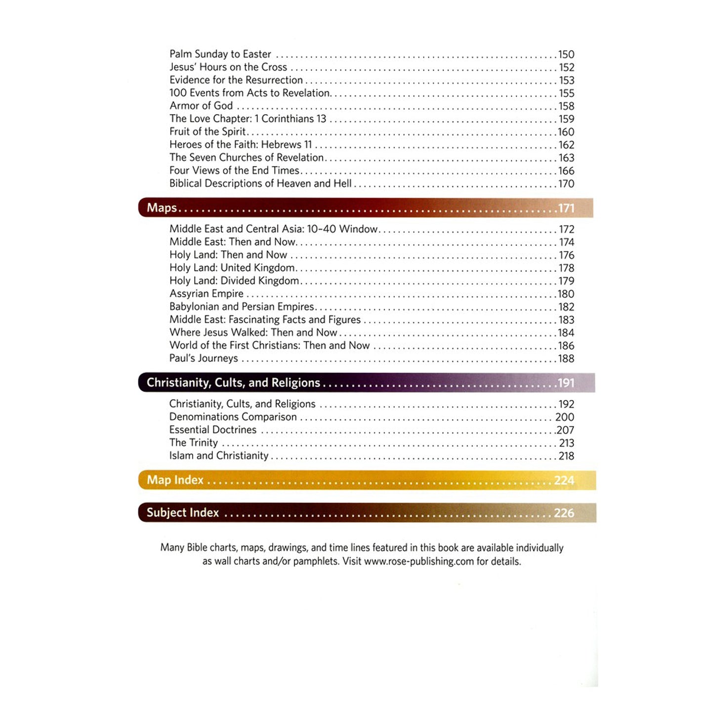 Rose Book of Bible Charts, Maps and Time Lines