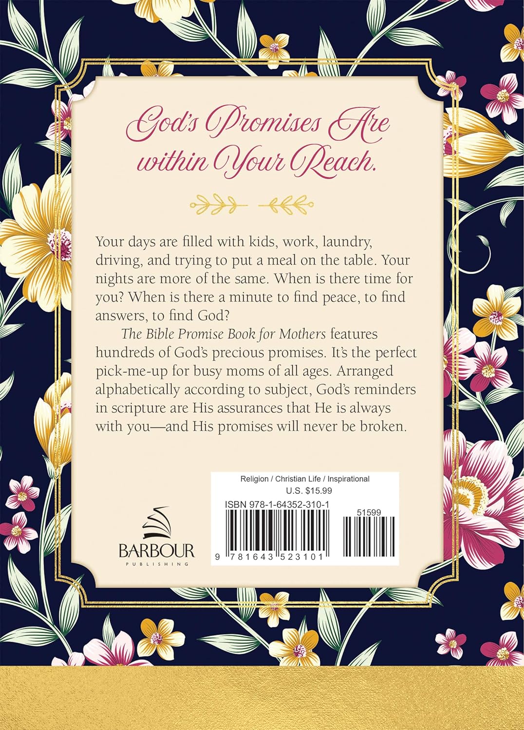 The Bible Promise Book for Mothers Hardcover Compiled by Barbour Staff