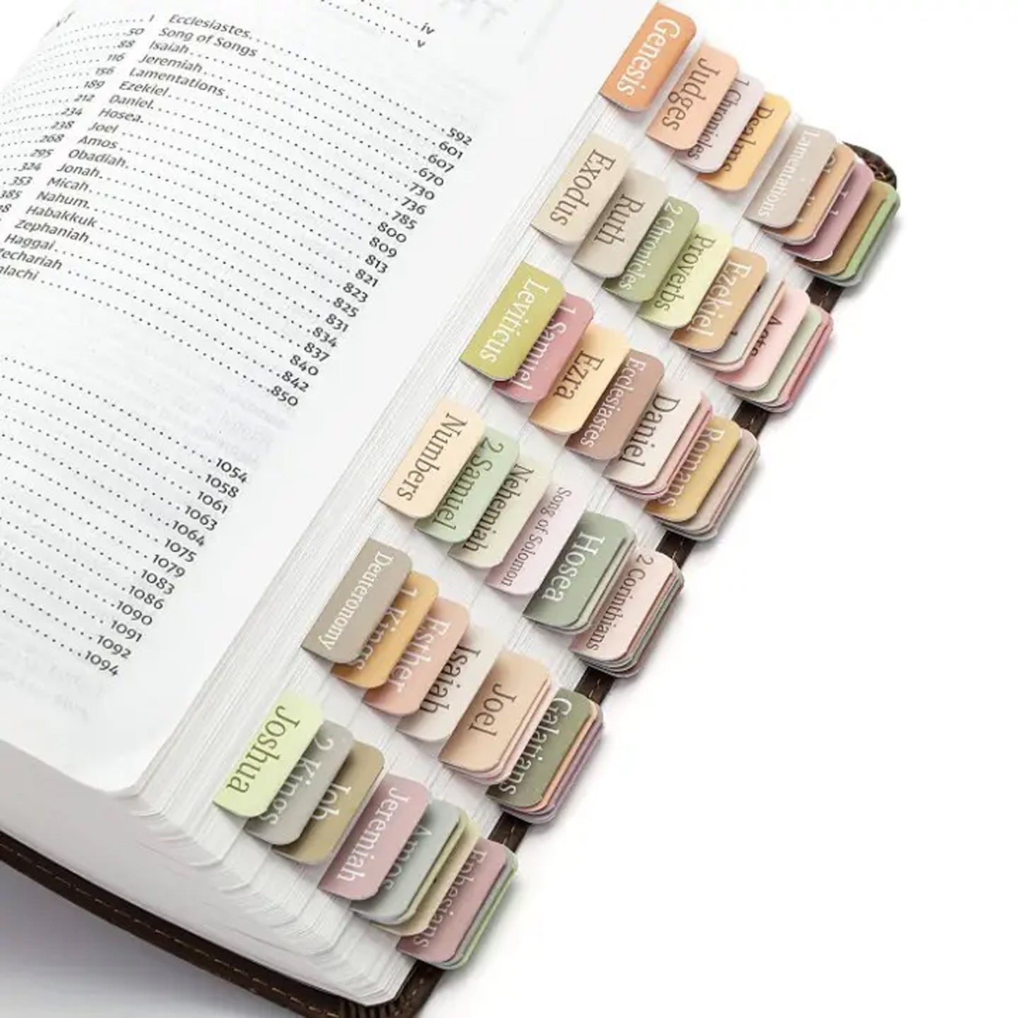 75 piece Bible Index Tabs New & Old Testament Tabs Matte Laminated