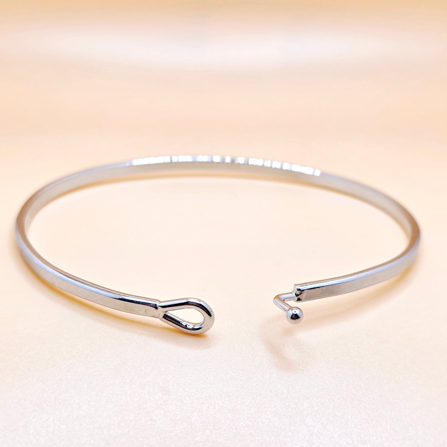 BLESSED Inspirational Message Bracelet Positive Message Engraved Thin Bangle - Jewelry