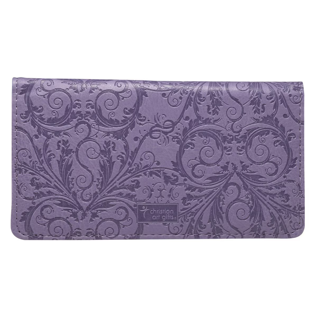 Be Still Purple Faux Leather Checkbook Cover 1 - Psalm 46:10