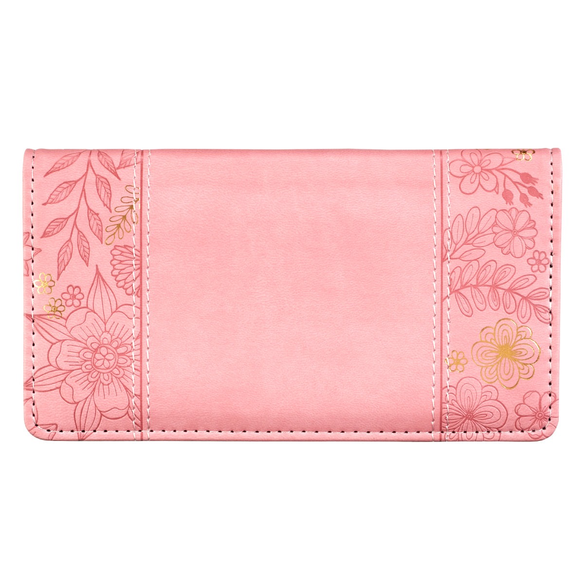 All Things Through Christ Checkbook Cover with Pink Floral Side Panels - Philippians 4:13