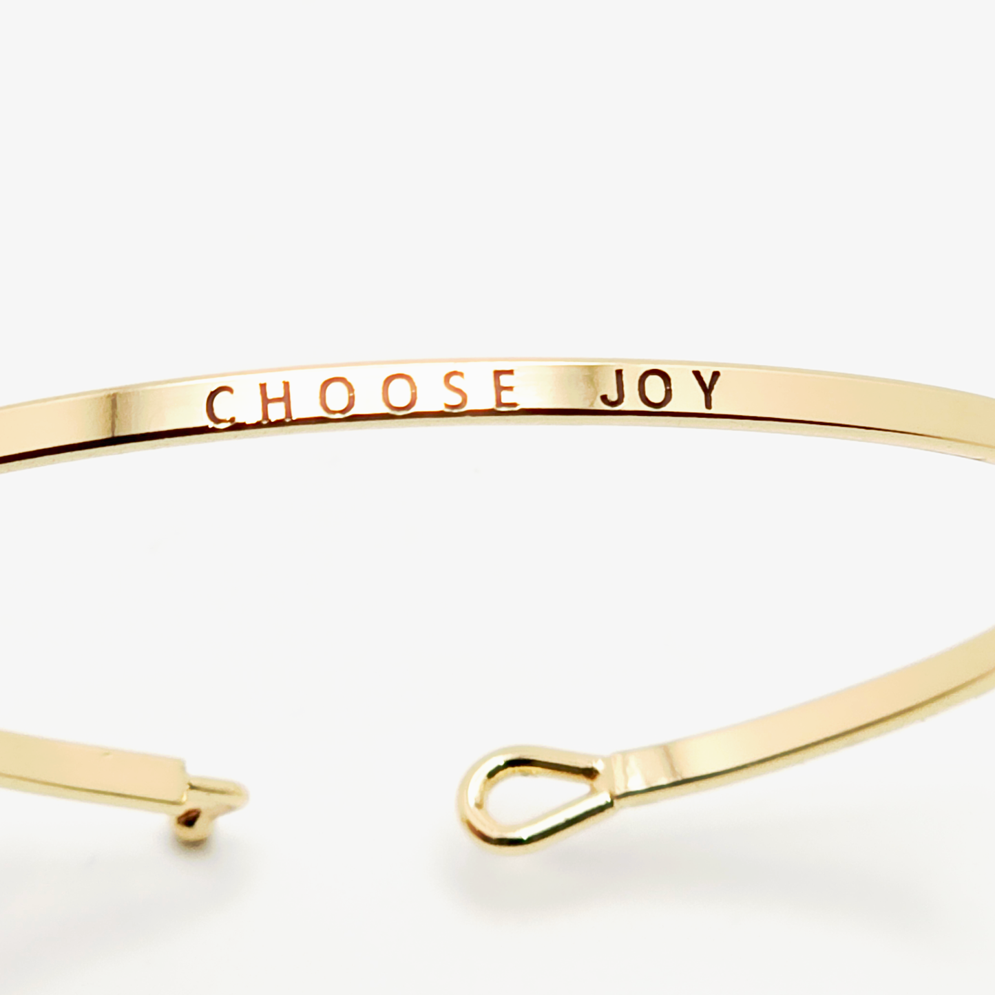 CHOOSE JOY Inspirational Message Bracelet Positive Message Engraved Thin Bangle - Jewelry