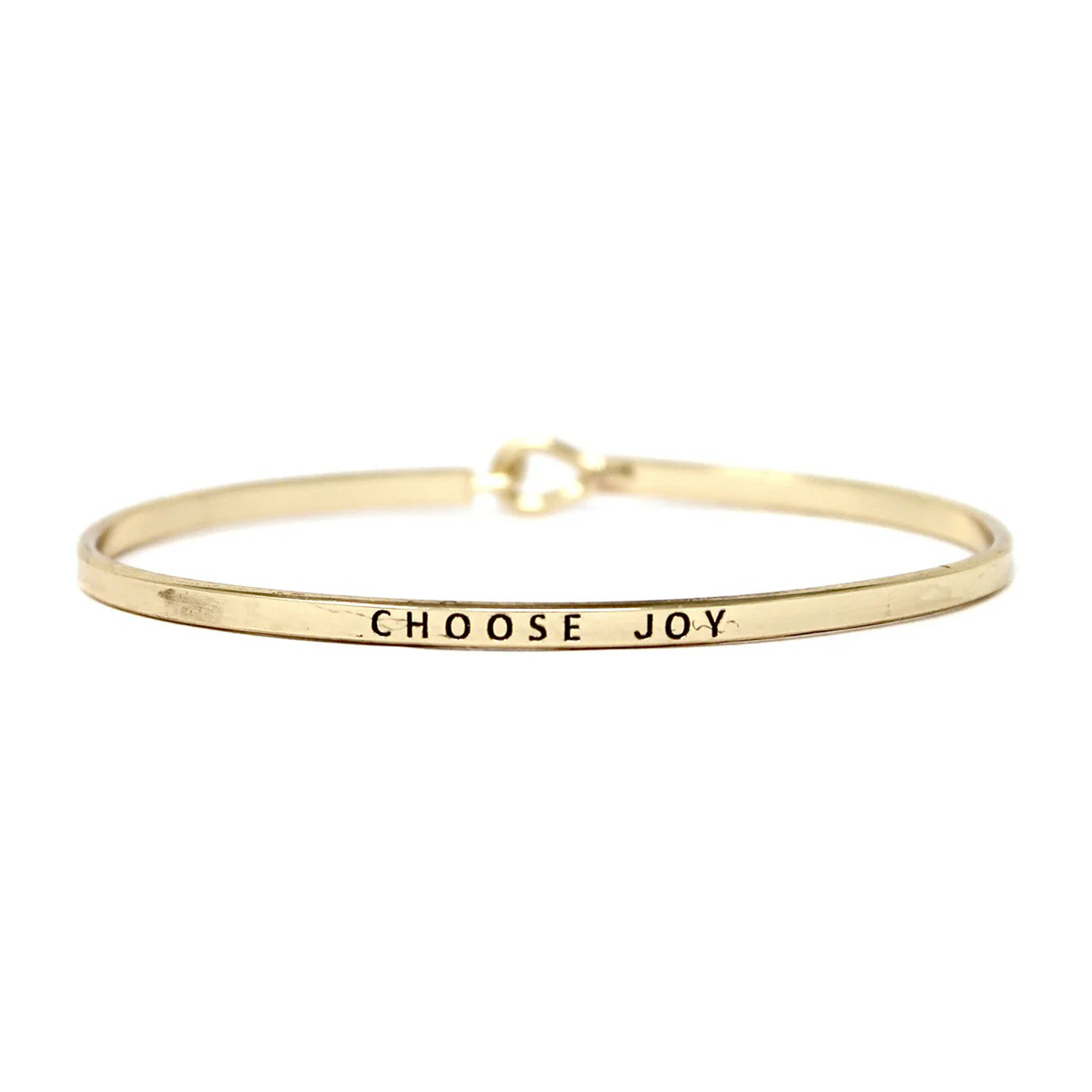 CHOOSE JOY Inspirational Message Bracelet Positive Message Engraved Thin Bangle - Jewelry