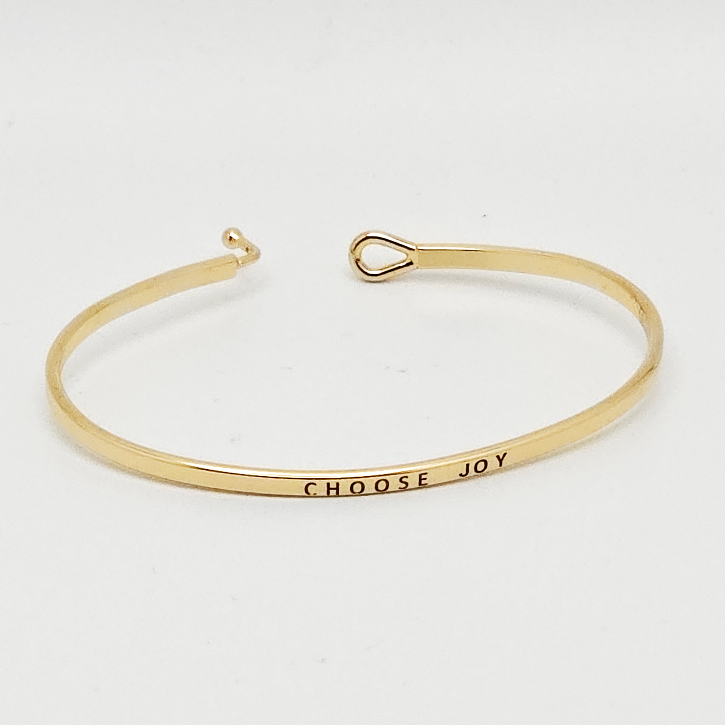 CHOOSE JOY Inspirational Message Bracelet Positive Message Engraved Thin Bangle - Jewelry