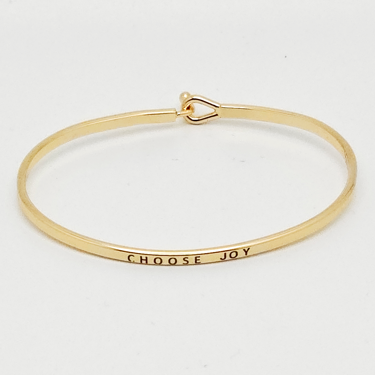 CHOOSE JOY Inspirational Message Bracelet Positive Message Engraved Thin Bangle - Jewelry
