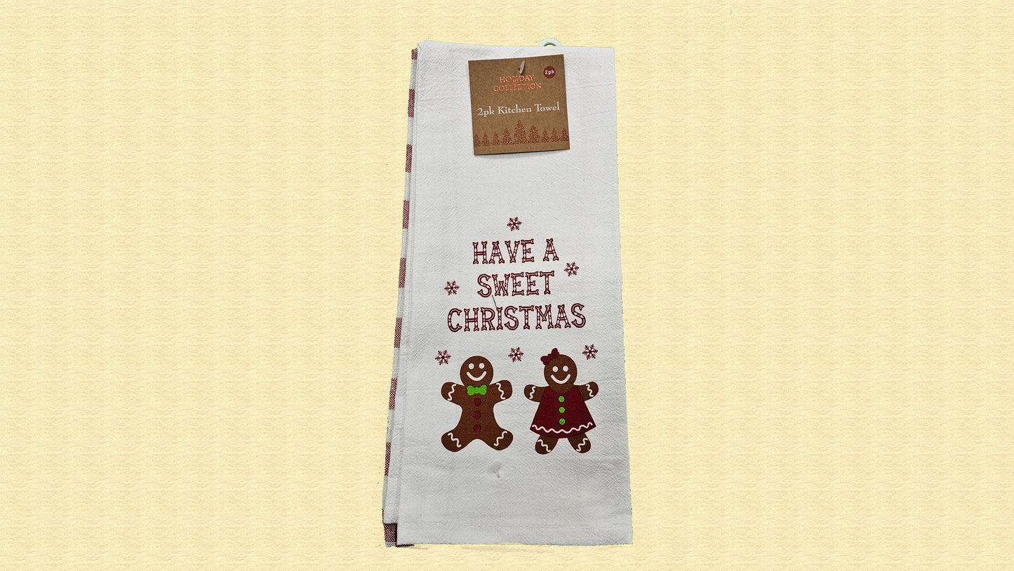 Have A Sweet Christmas Towels 2 Pack Set