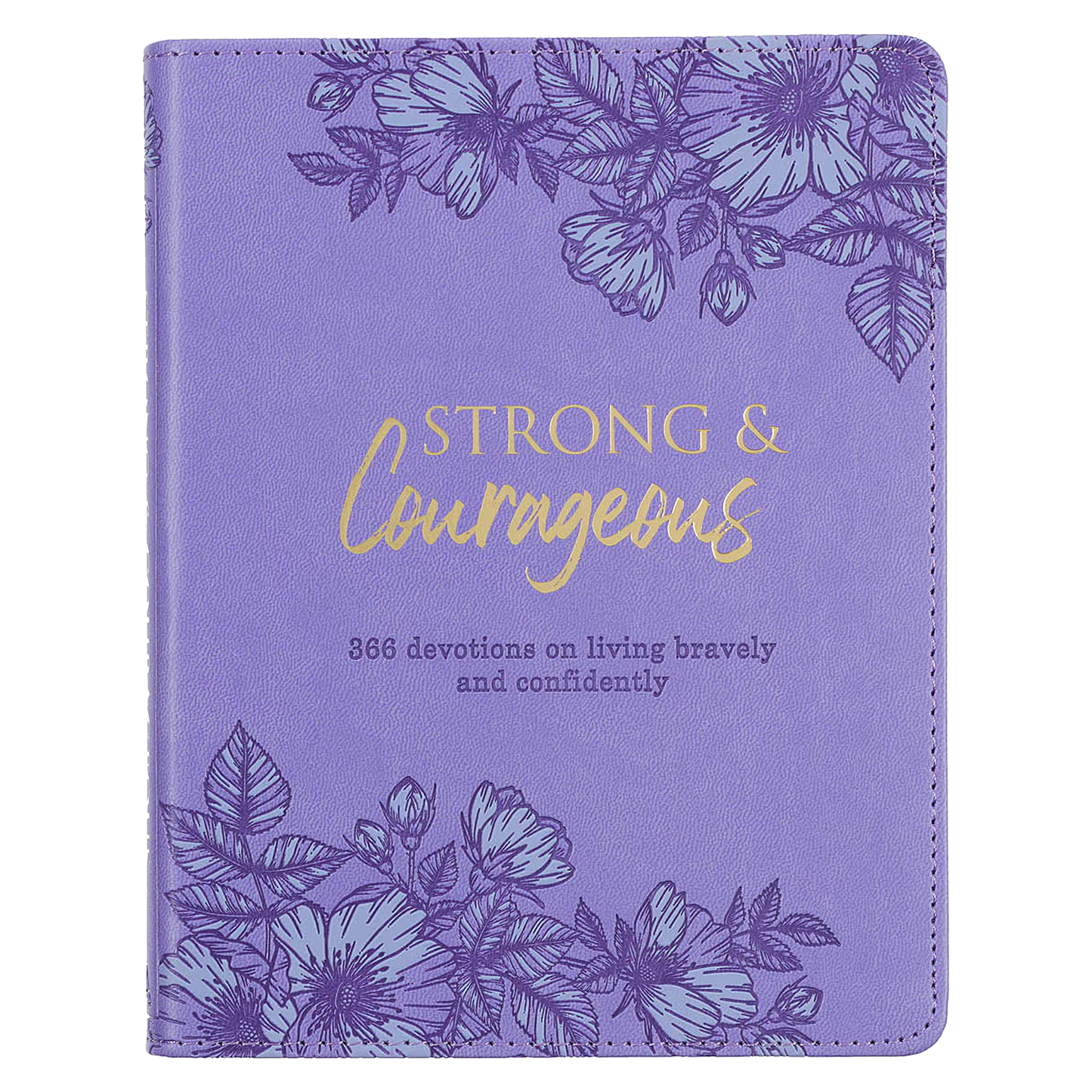 Strong and Courageous Purple Faux Leather Devotional