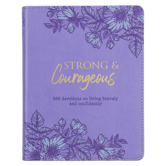 Strong and Courageous Purple Faux Leather Devotional