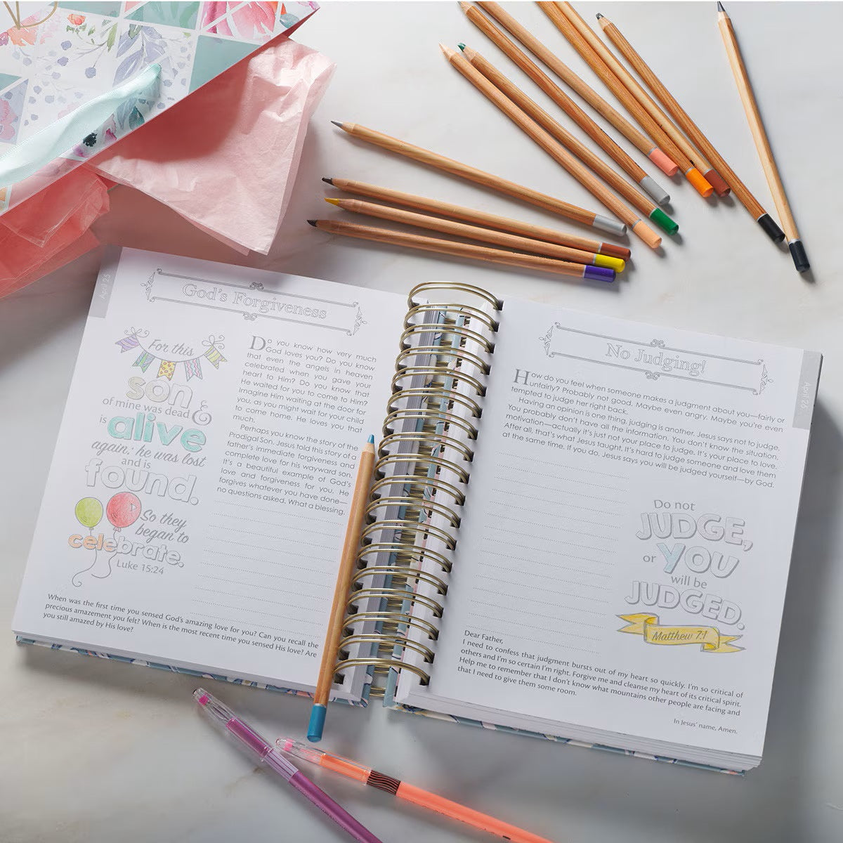 The Illustrated Words of Jesus for Women Coloring Devotional by Carolyn Larsen