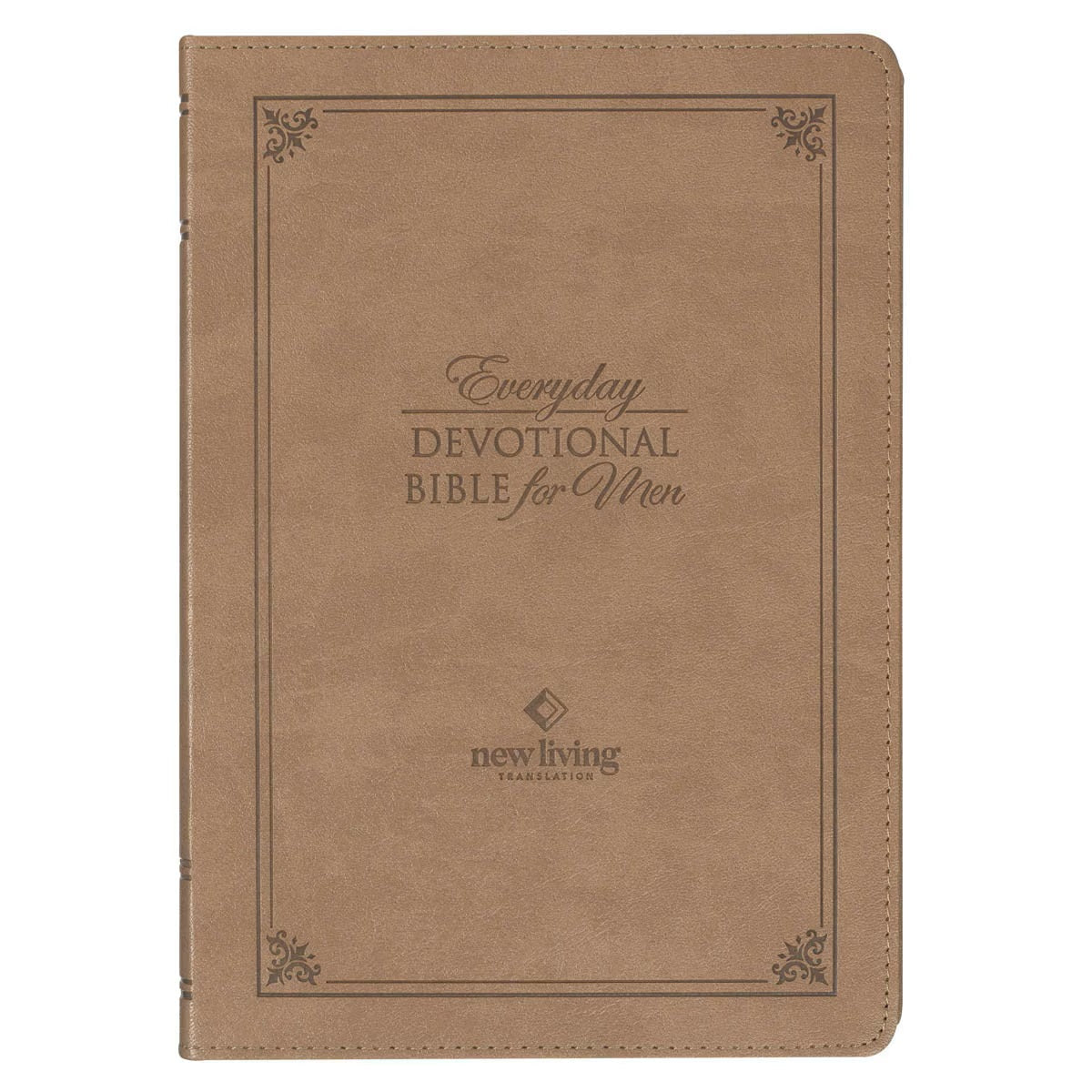 Tan Faux Leather NLT Everyday Devotional Bible for Men