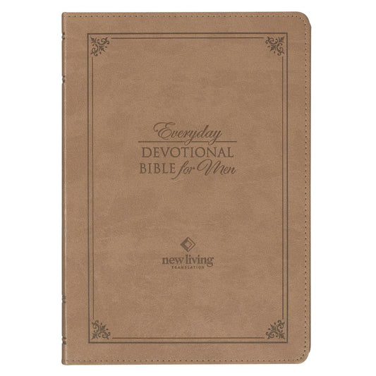 Tan Faux Leather NLT Everyday Devotional Bible for Men