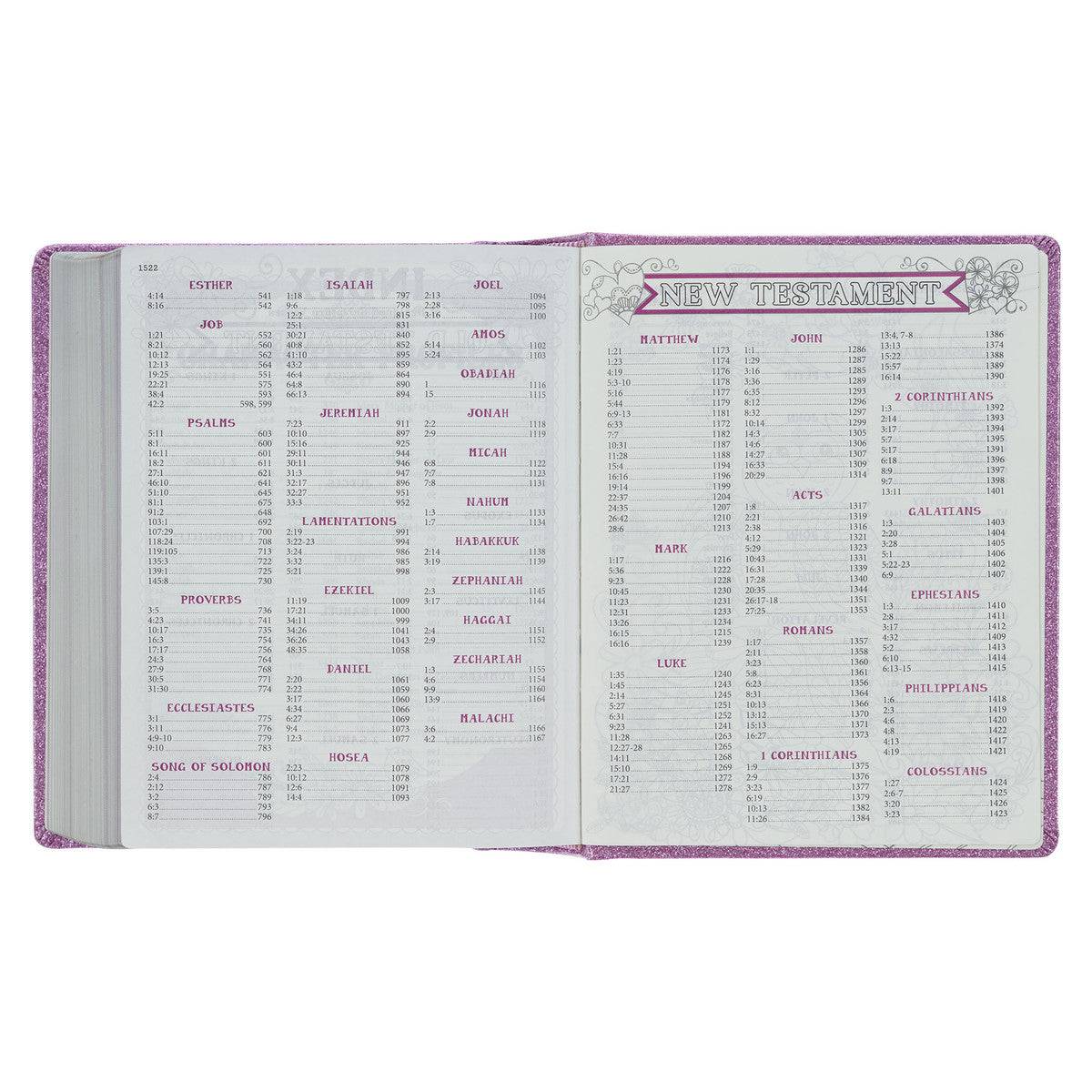 Purple Glitter My Creative Bible for Girls - an ESV Journaling Bible By Amanda Cowles