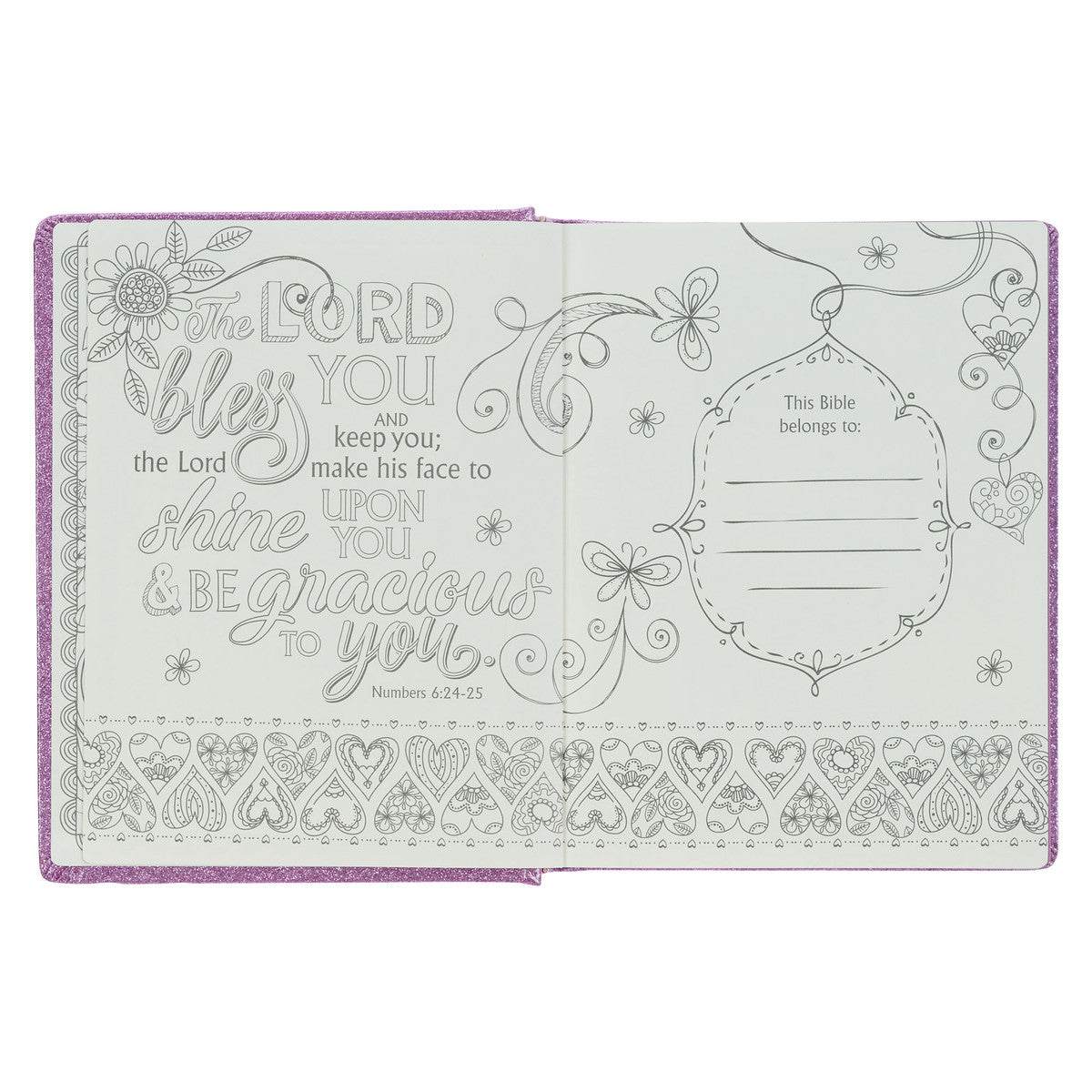Purple Glitter My Creative Bible for Girls - an ESV Journaling Bible By Amanda Cowles