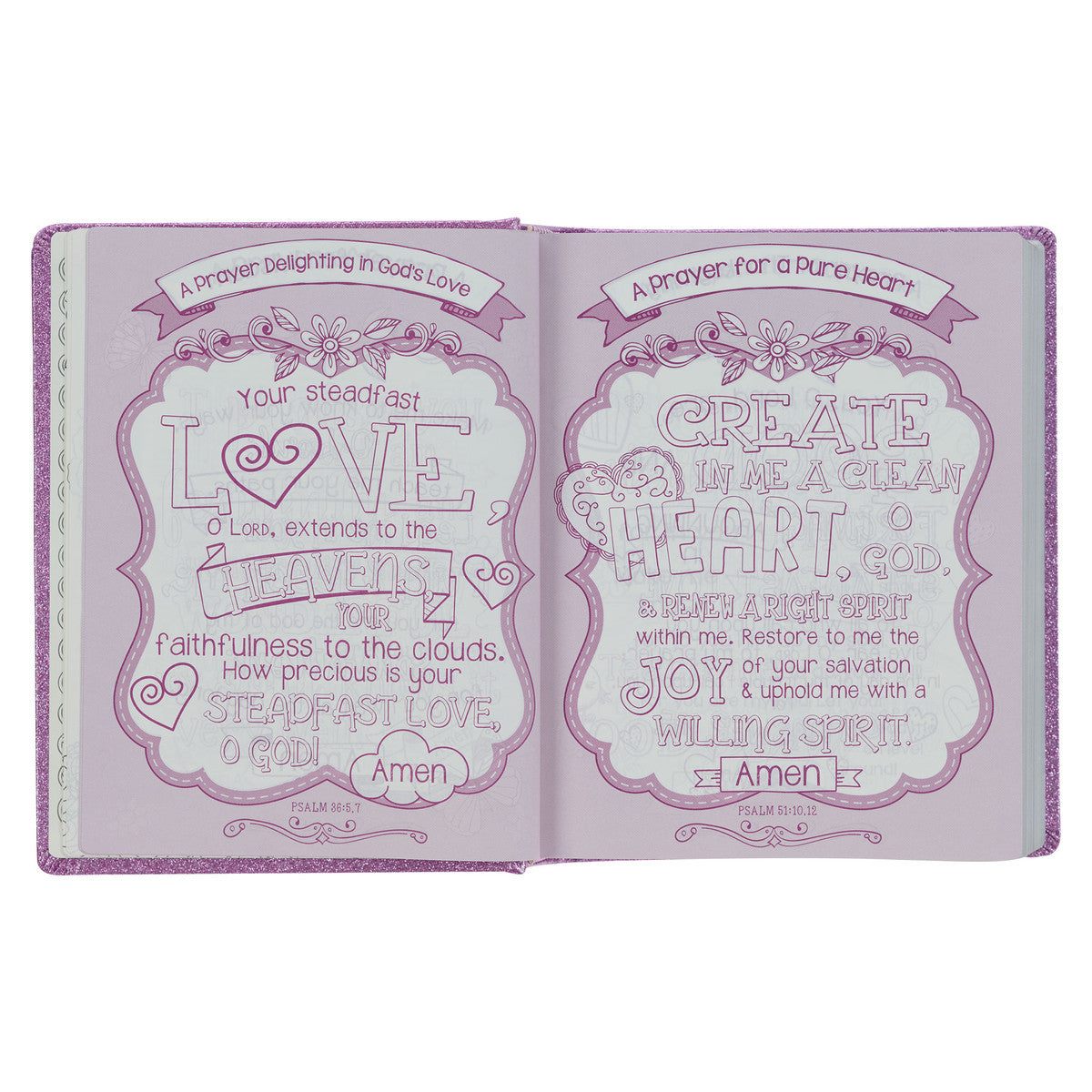 Purple Glitter My Creative Bible for Girls - an ESV Journaling Bible By Amanda Cowles