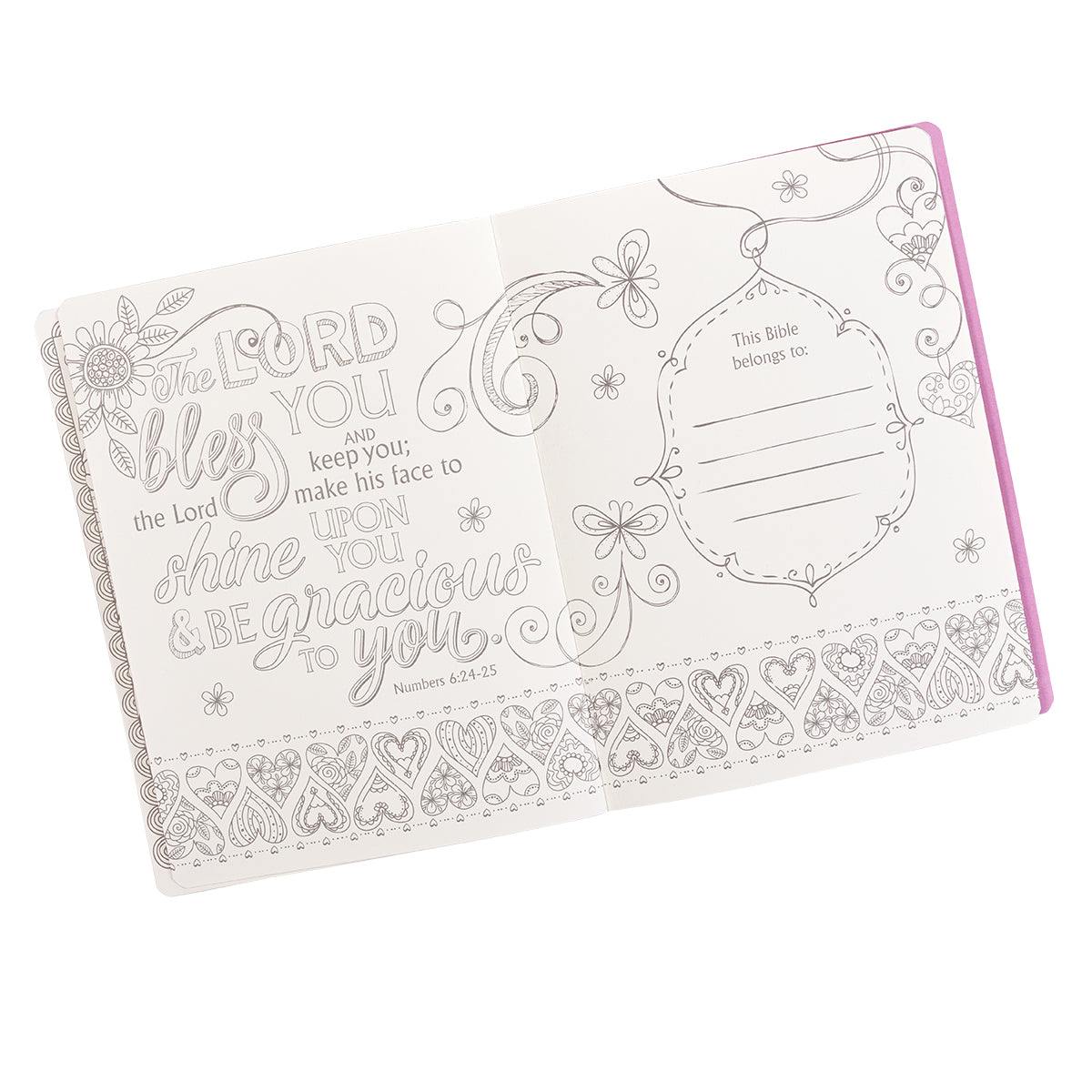 Pink Floral Heart Flexcover My Creative Bible for Girls - an ESV Journaling Bible BY AMANDA COWLES
