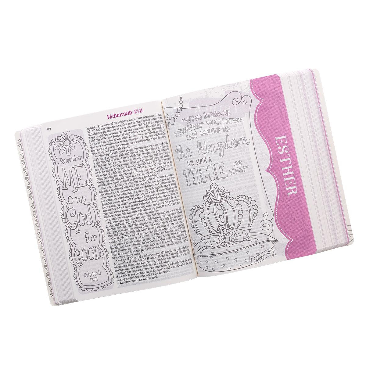 Pink Floral Heart Flexcover My Creative Bible for Girls - an ESV Journaling Bible BY AMANDA COWLES