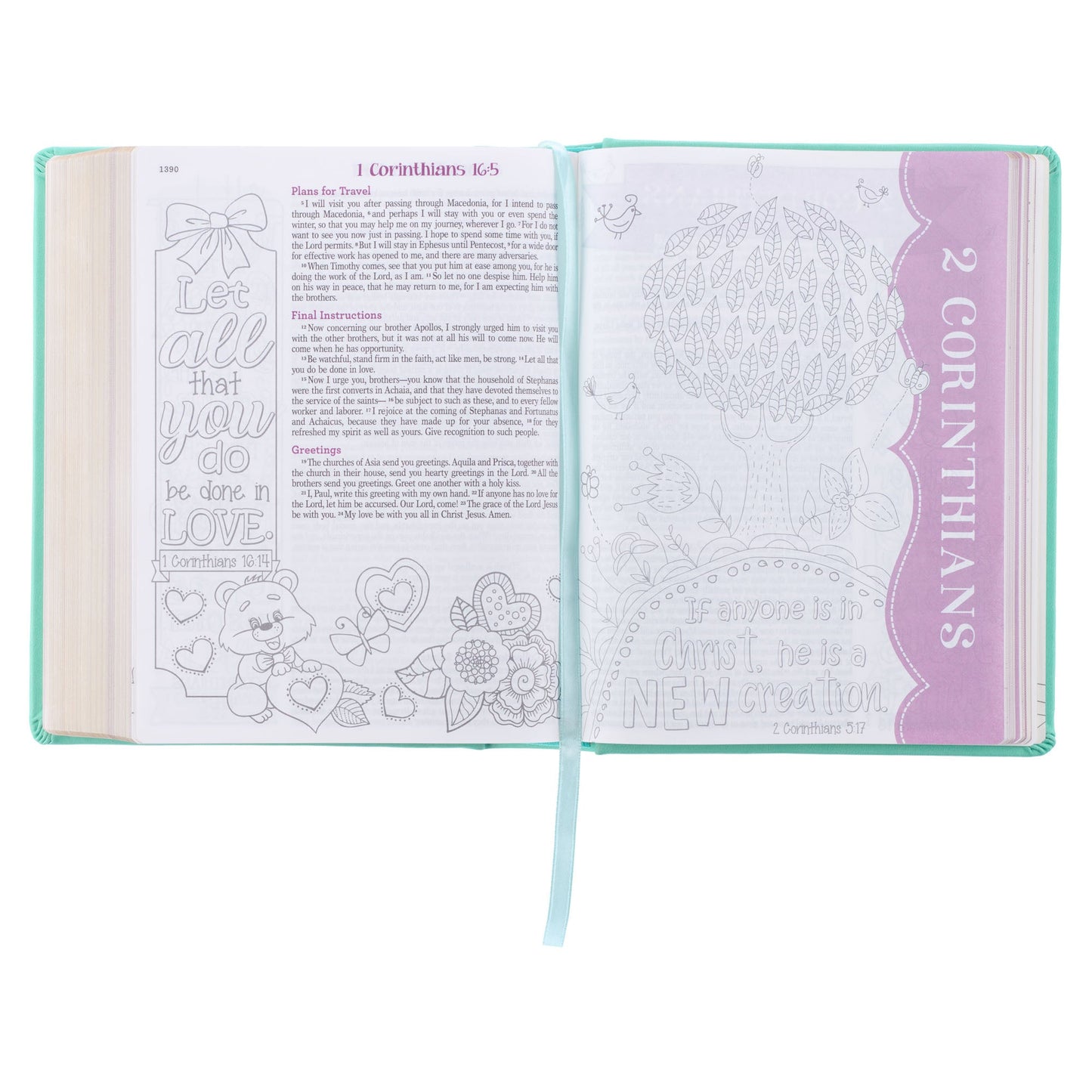 Teal Butterfly Hardcover My Creative Bible for Girls - an ESV Journaling Bible