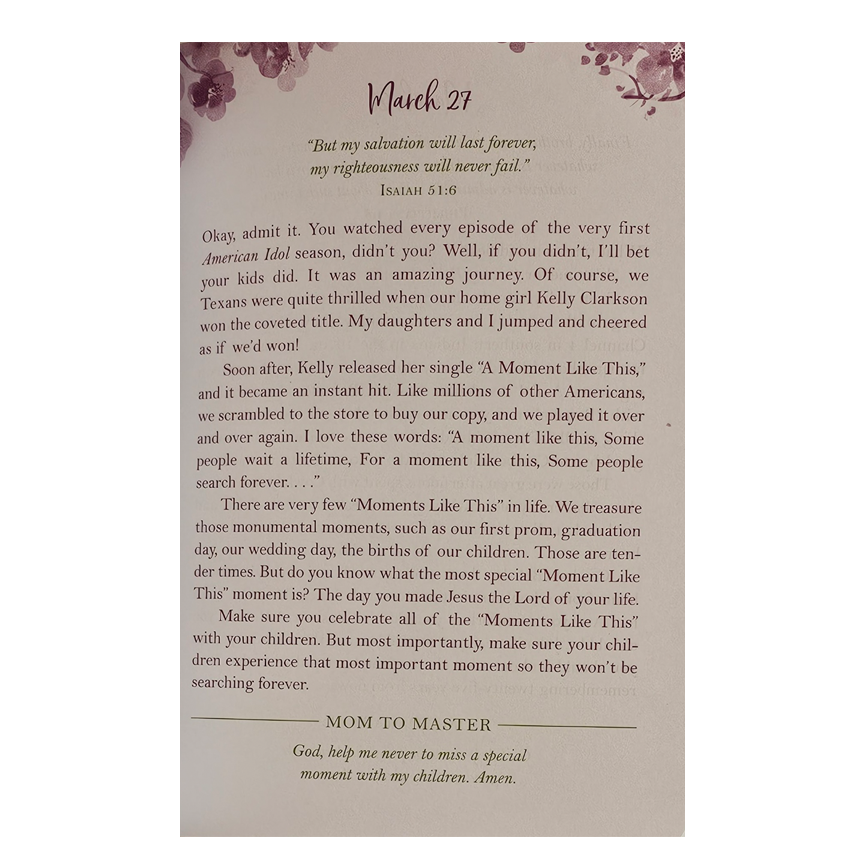 Encouraging Words for Mothers: Daily Devotions to Lift Mom's Soul Hardcover