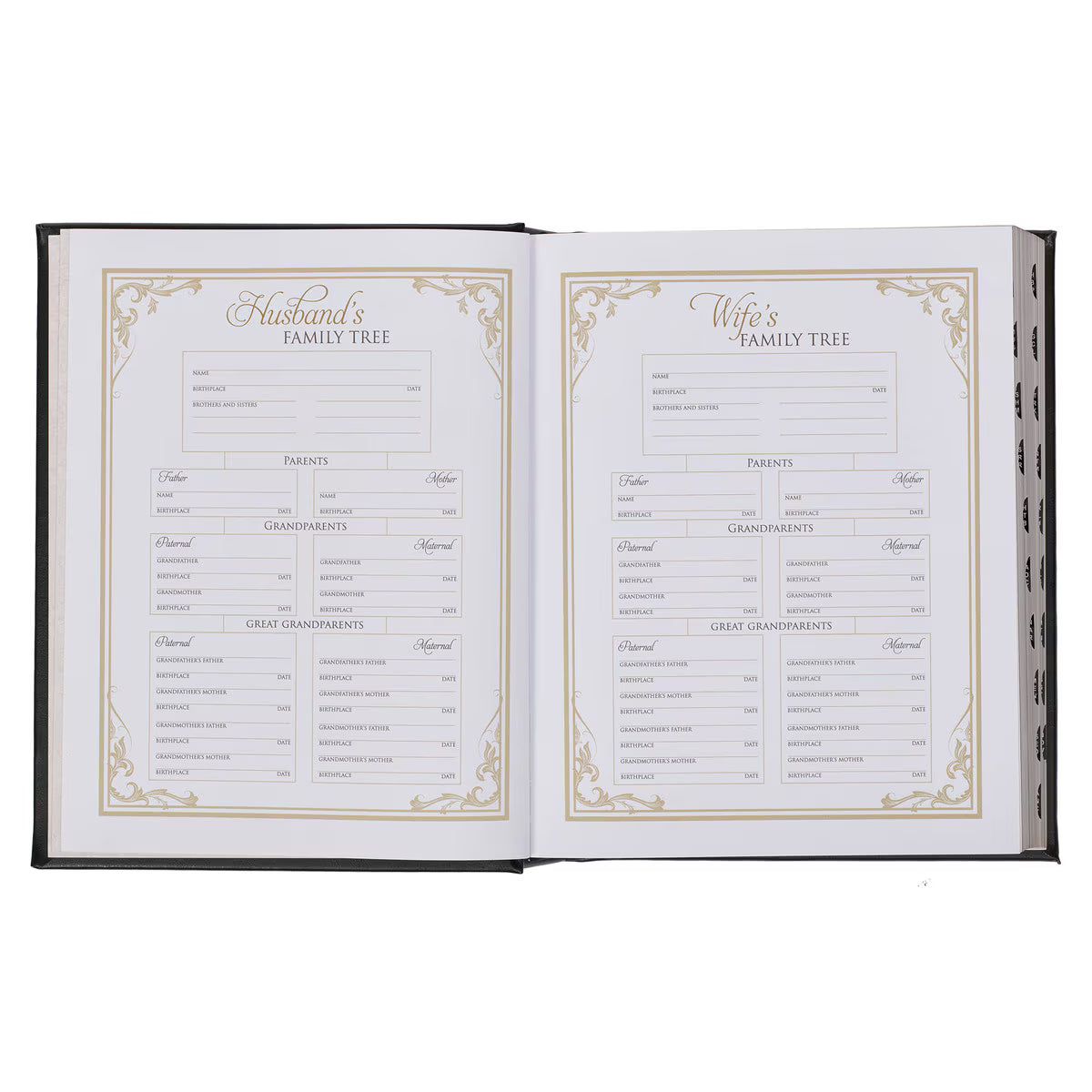 Black Faux Leather Hardcover Family Heritage Bible