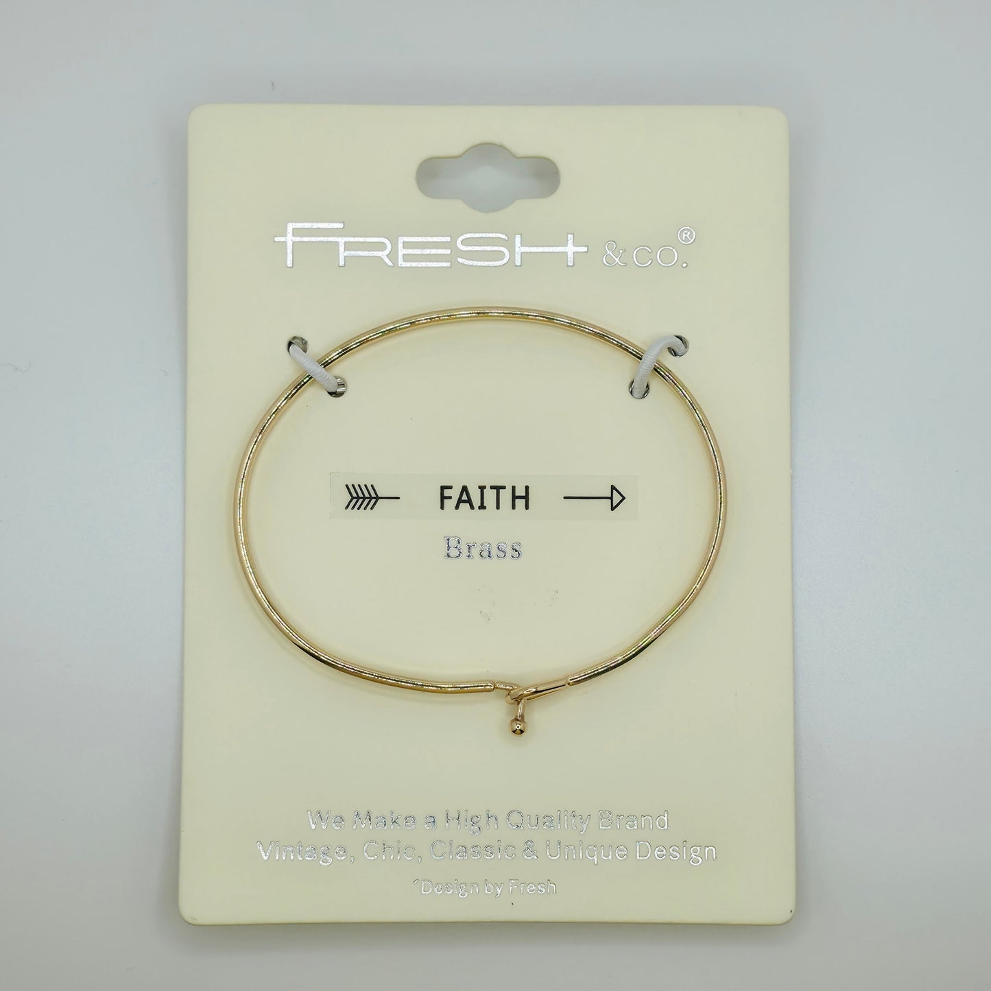 FAITH (Arrow) Inspirational Message Bracelet Positive Message Engraved Thin Bangle - Jewelry