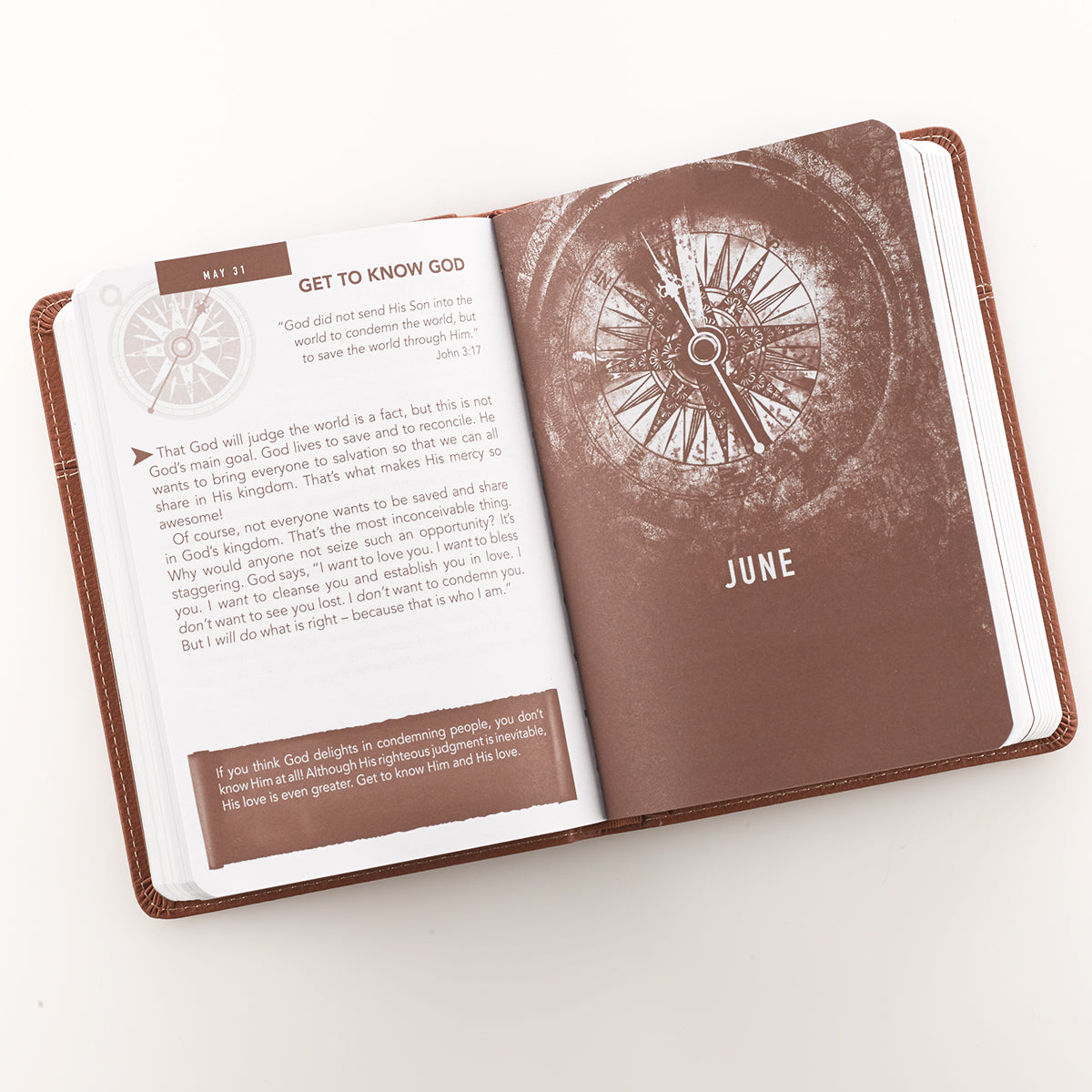 Words of Jesus For Men Saddle Tan Faux Leather Devotional By Riekert Botha - Men's Devotional