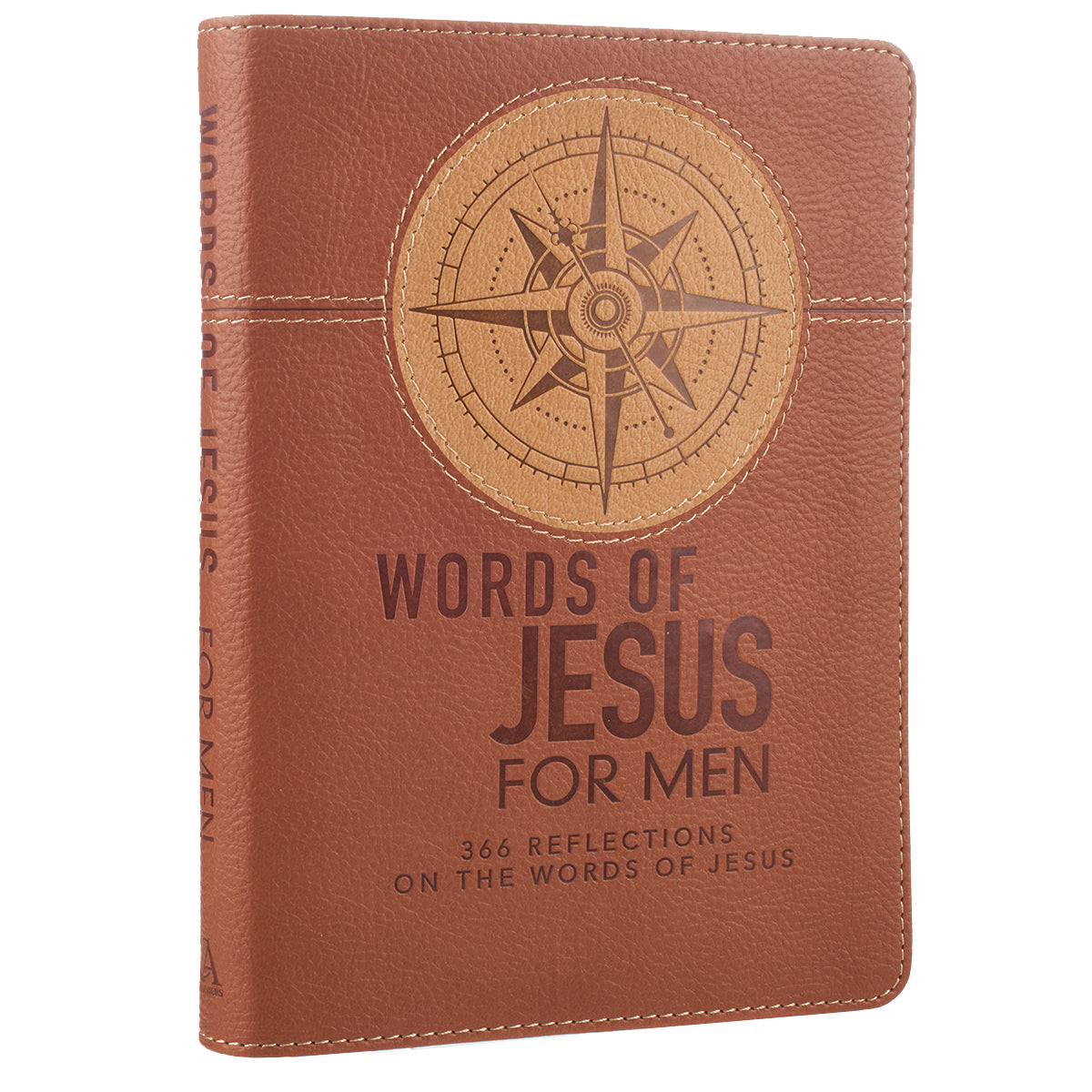 Words of Jesus For Men Saddle Tan Faux Leather Devotional By Riekert Botha - Men's Devotional