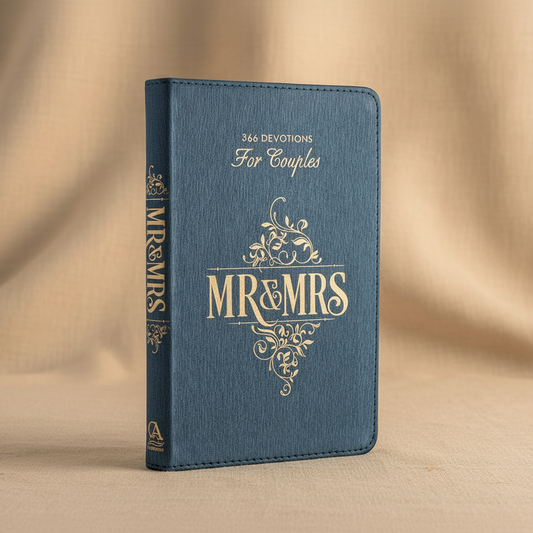 Mr. & Mrs. 366 Devotions for Couples Blue Faux Leather Devotional By Rob & Joanna Teigen General Gift Book