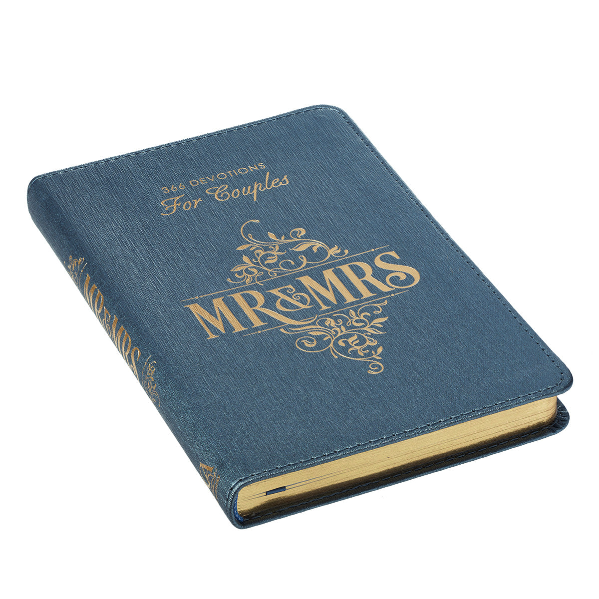 Mr. & Mrs. 366 Devotions for Couples Blue Faux Leather Devotional By Rob & Joanna Teigen General Gift Book