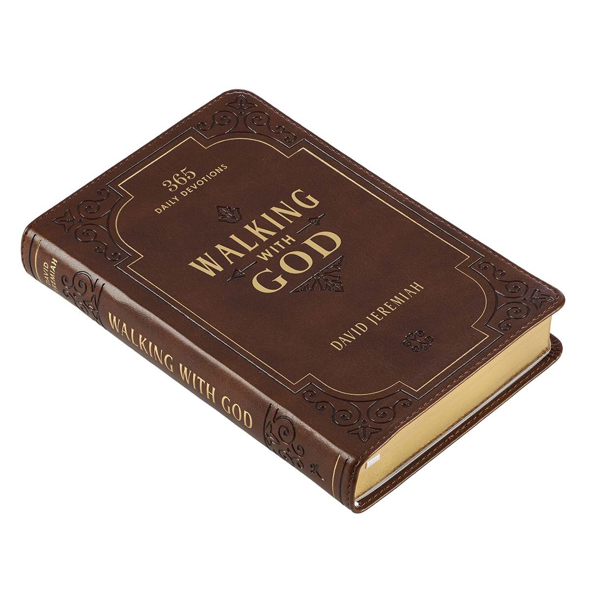 Walking With God Brown Faux Leather Devotional (Compact Size)