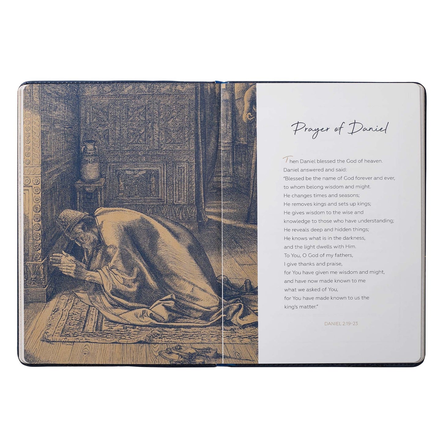 Prayers and Praises From the Word Navy Blue Faux Leather Gift Book - General Gift Book