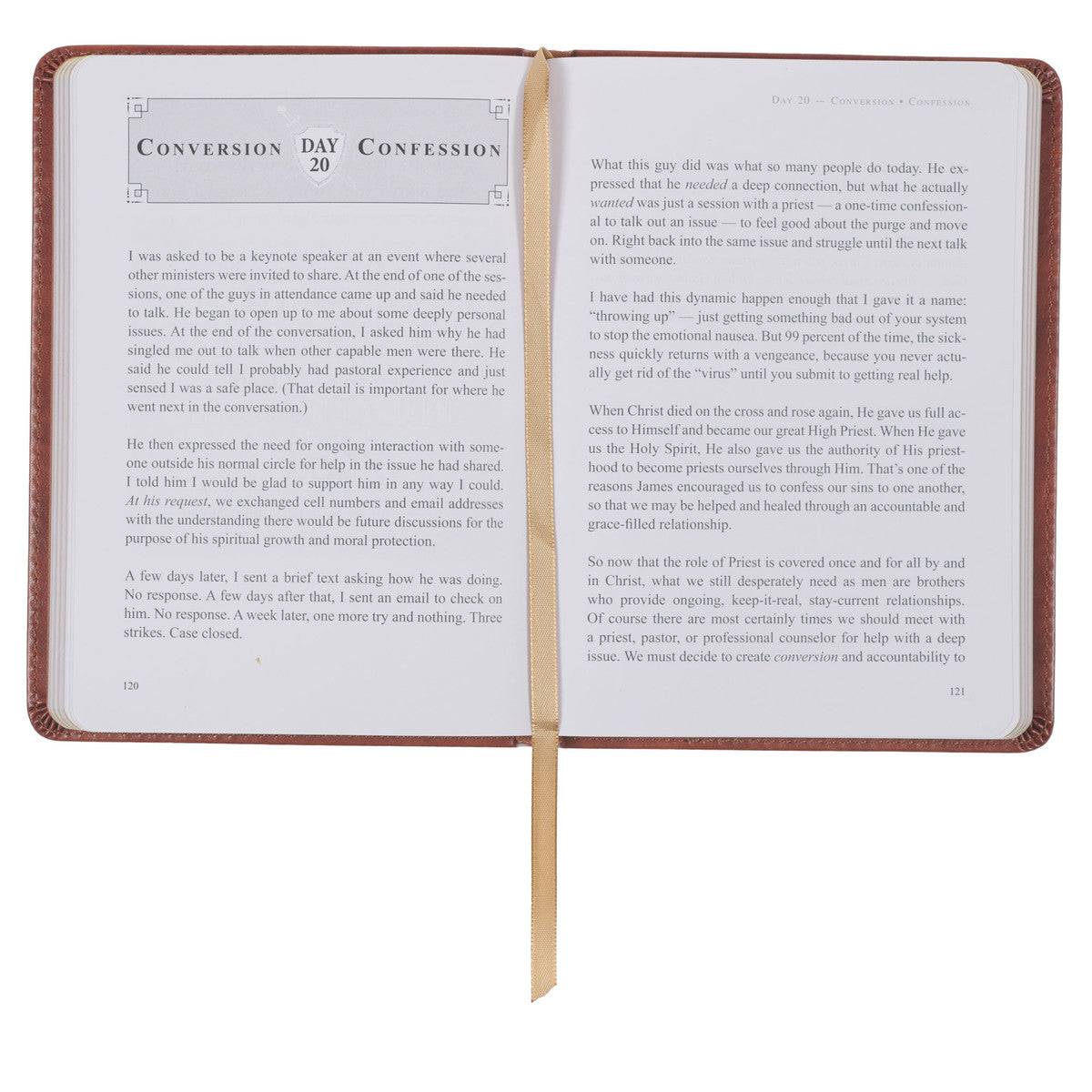 The Sword and Shield Saddle Tan Faux Leather Devotional By Robert Noland - Men's Devotional