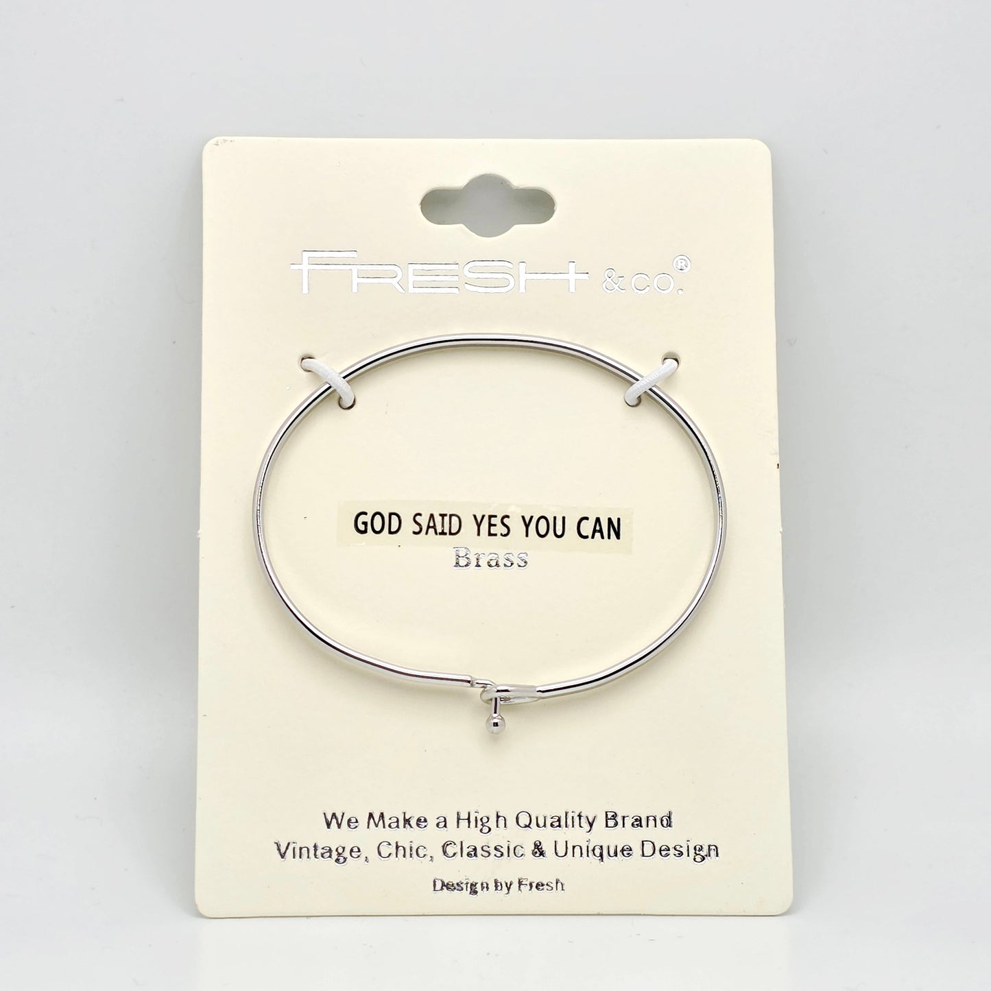 GOD SAID YES YOU CAN Inspirational Message Bracelet Positive Message Engraved Thin Bangle - Jewelry