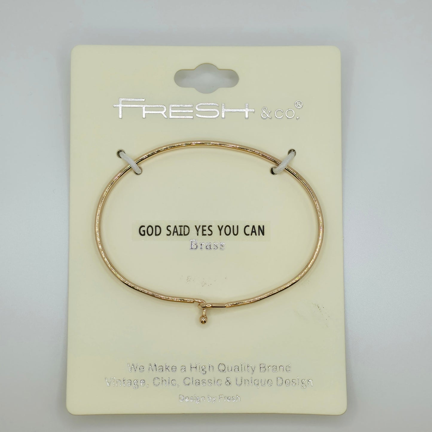 GOD SAID YES YOU CAN Inspirational Message Bracelet Positive Message Engraved Thin Bangle - Jewelry