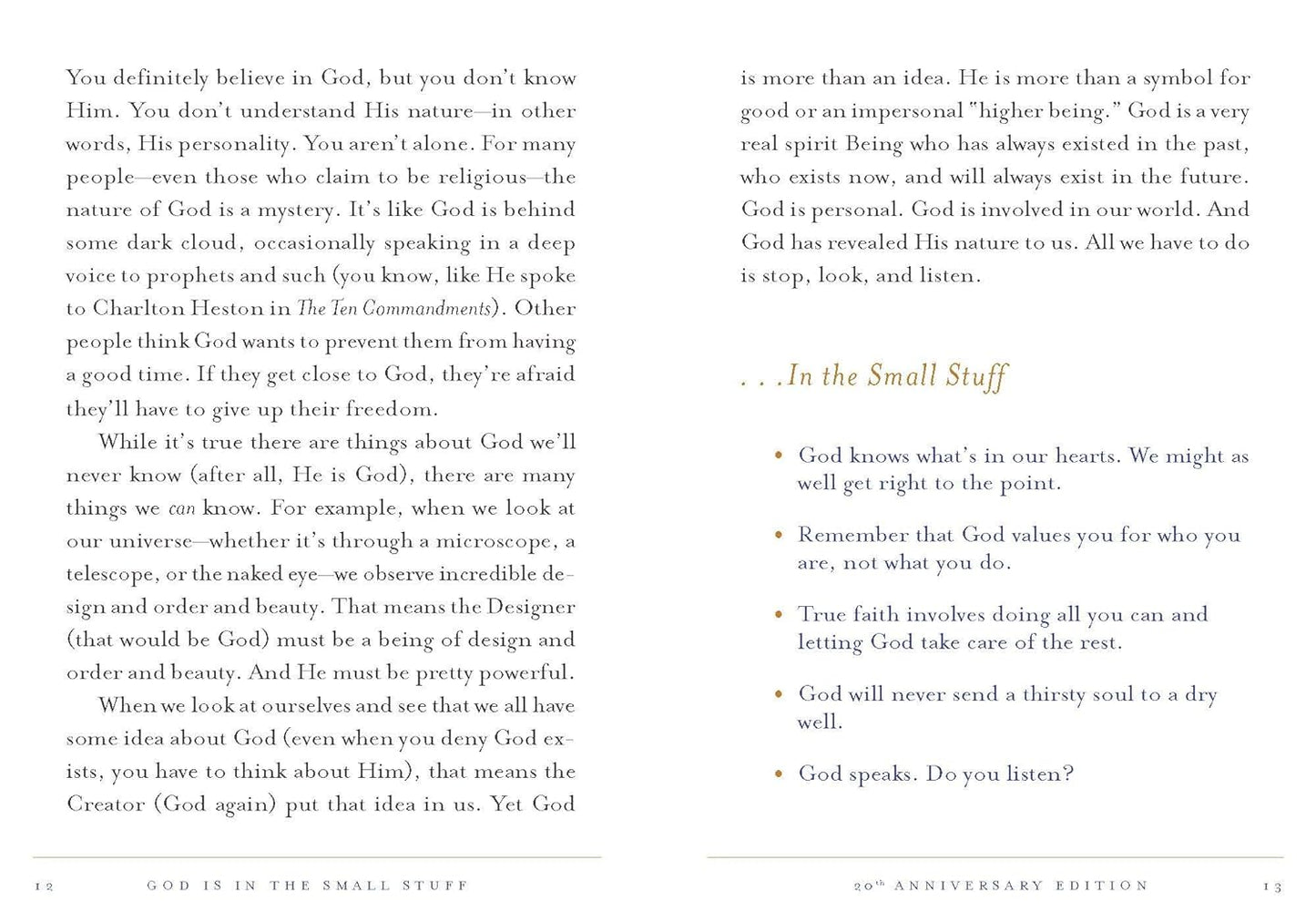 God Is in the Small Stuff 20th Anniversary Edition Hardcover by Bruce Bickel & Stan Jantz