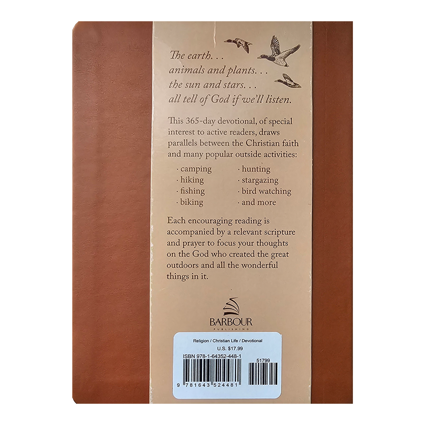 Daily Inspiration from God's Creation: Meditations for Men Inspired by the Great Outdoors Imitation Leather Compiled by Barbour Staff