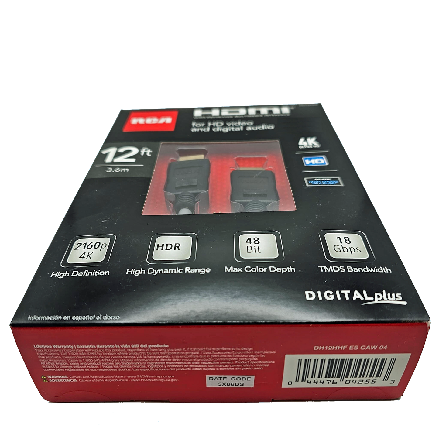 RCA 12' DIGITAL HDMI CABLE 3D 4K SUPPORT DH12HHF High Def Multi Interface