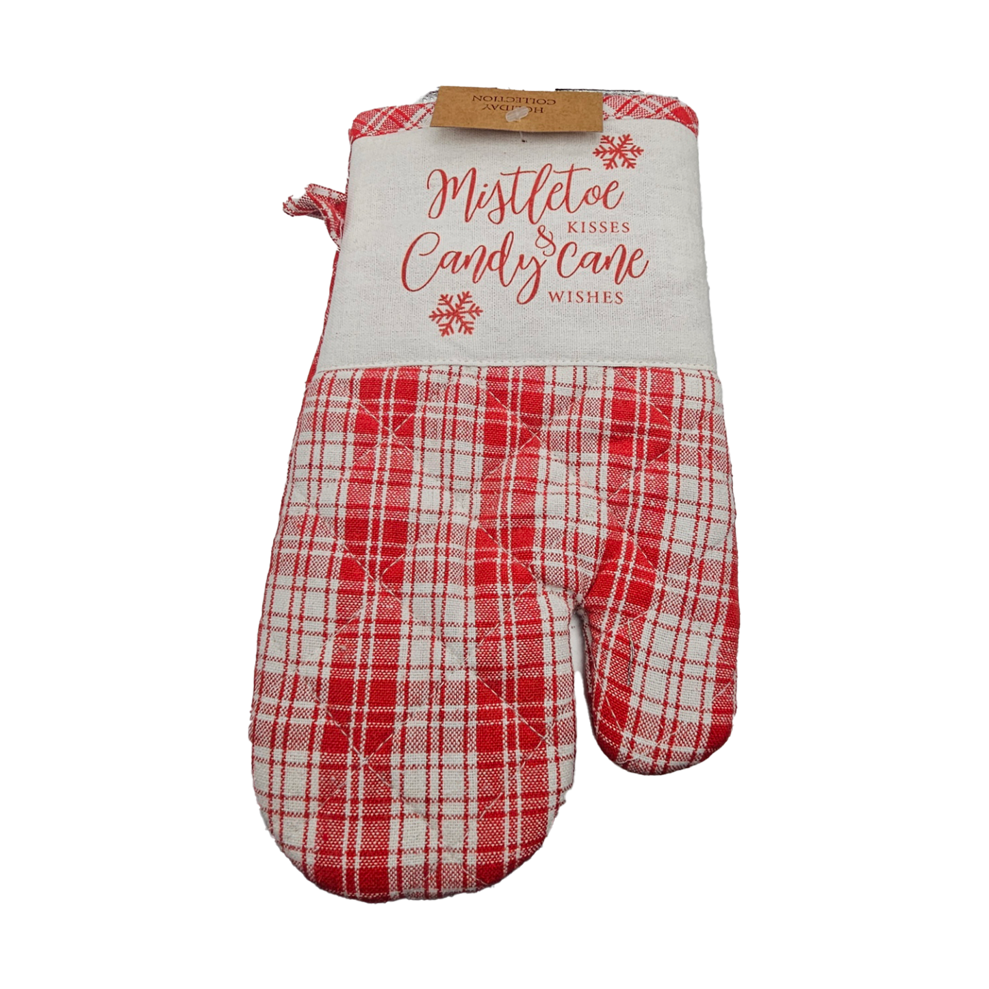 Holiday Collection Christmas Mistle Toe & Candy Cane Towels and Pot Holder Set: Plaid Country Cotton Towels