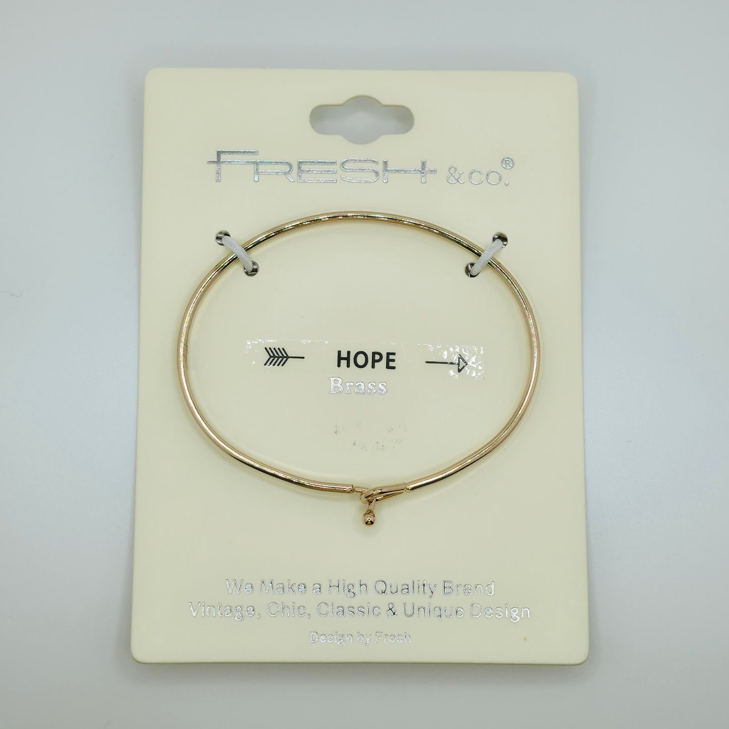 HOPE (Arrow) Inspirational Message Bracelet Positive Message Engraved Thin Bangle - Jewelry