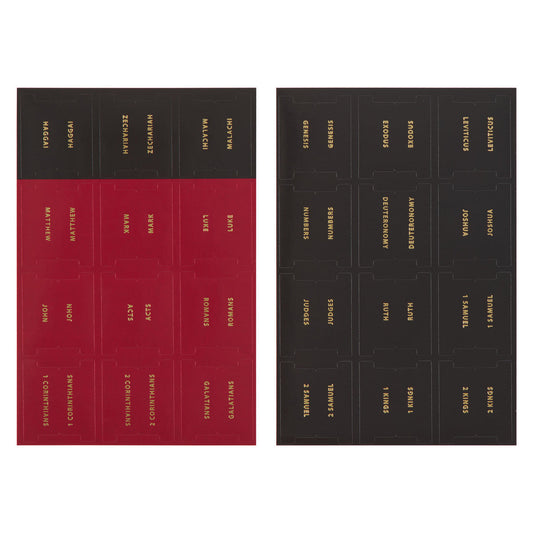 Black and Red Old and New Testament Bible Indexing Tabs