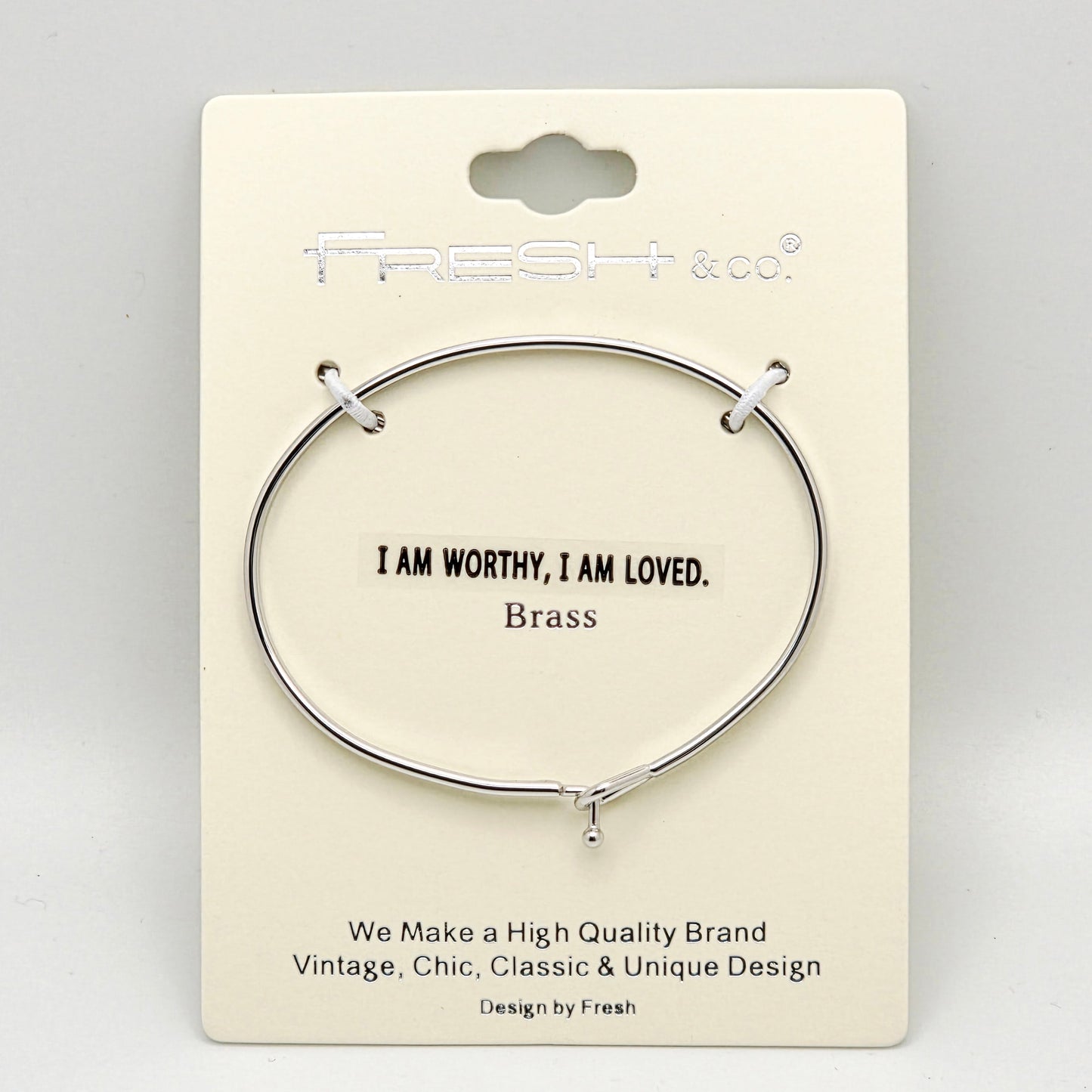 I AM WORTHY, I AM LOVED Inspirational Message Bracelet Positive Message Engraved Thin Bangle - Jewelry