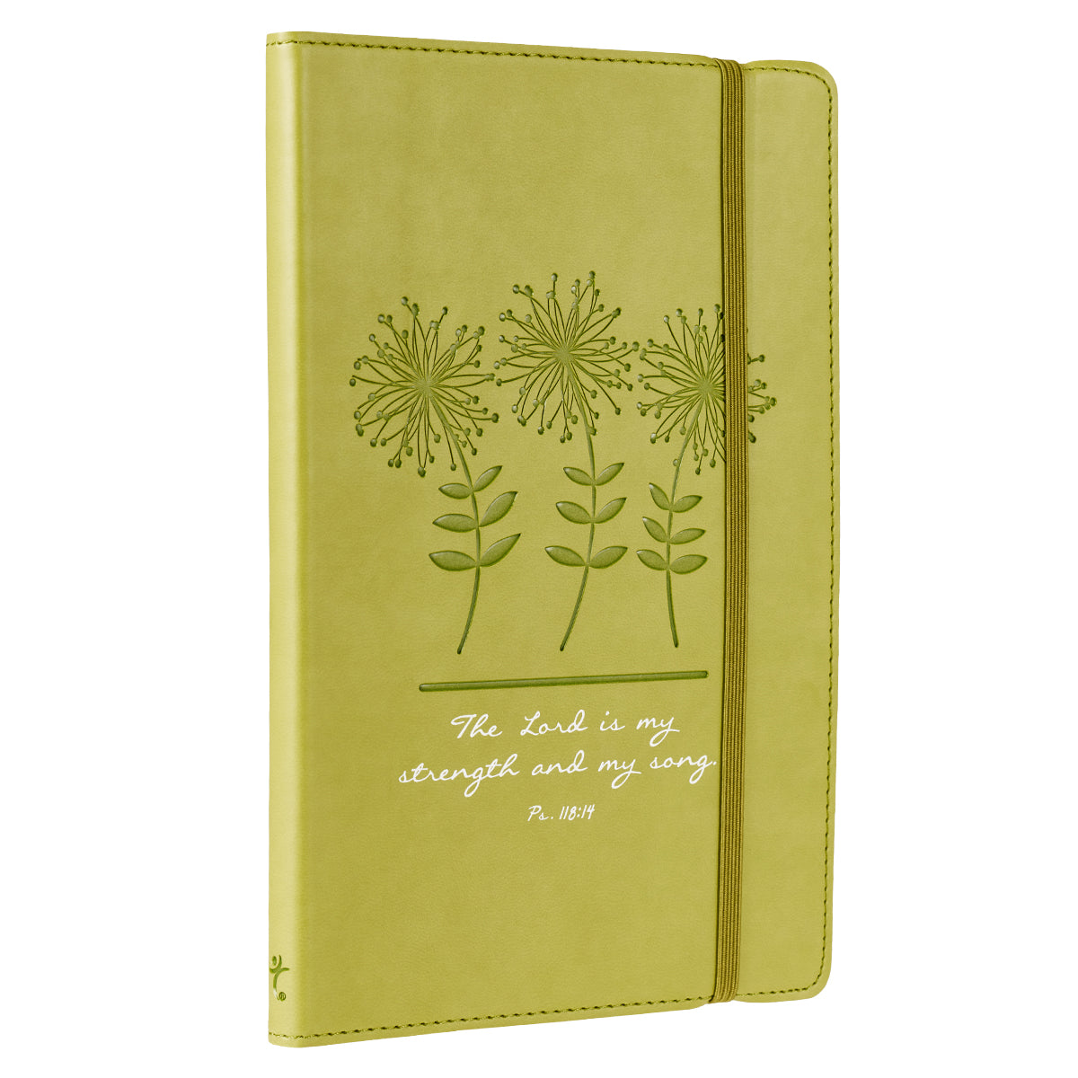 Green Faux Leather Journal | My Strength and Song - Psalm 118:24 - Journal