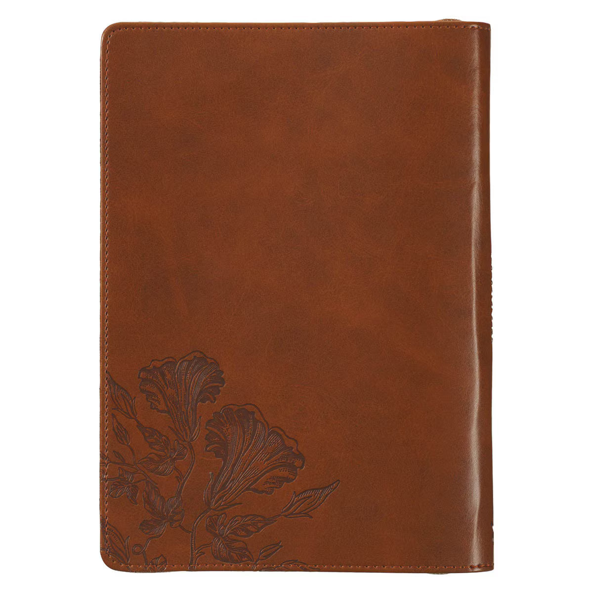 Amazing Grace Natural Canvas and Honey-brown Faux Leather Journal with Zipper Closure