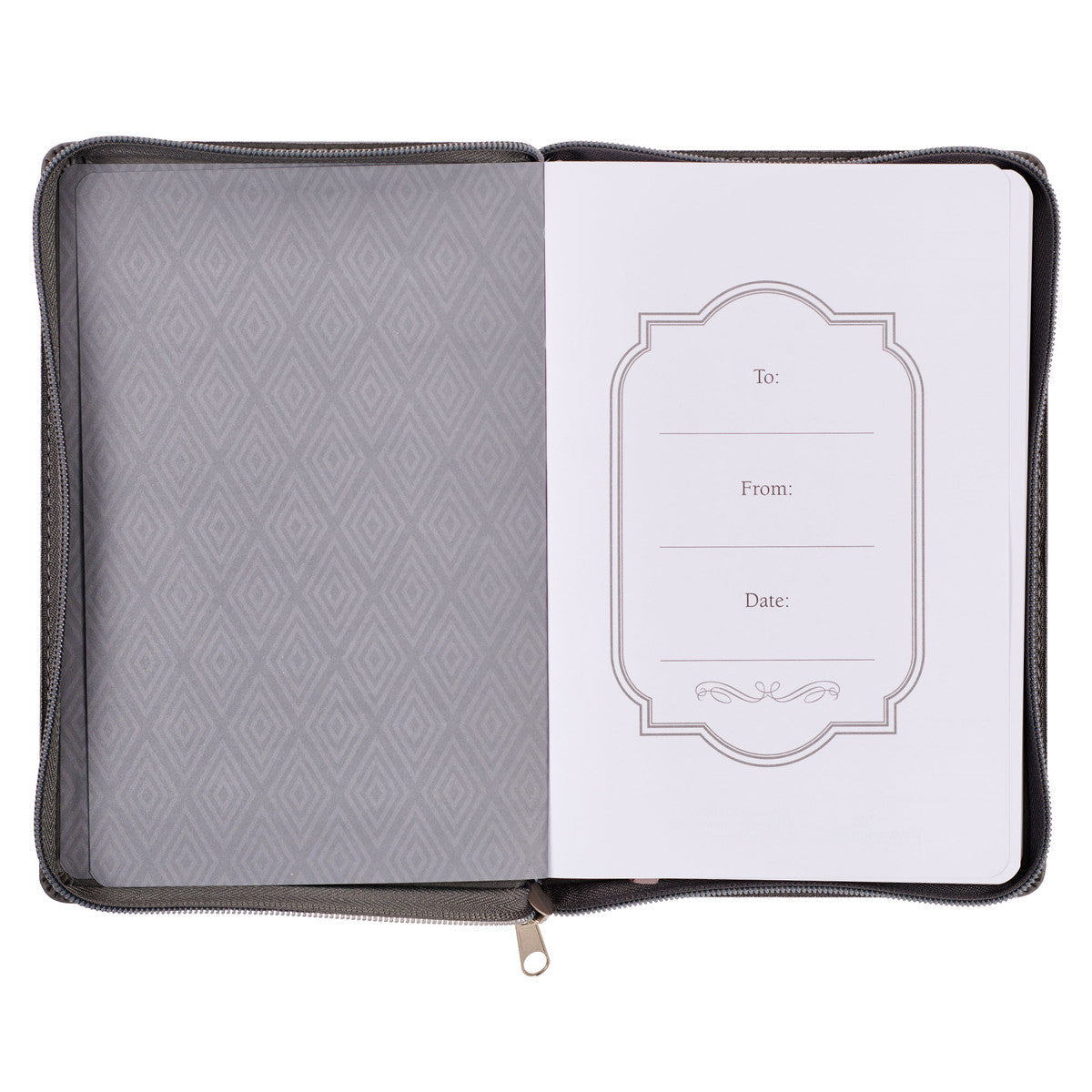 Wings Like Eagles Steel Gray Faux Leather Journal with Zipper Closure - Isaiah 40:31