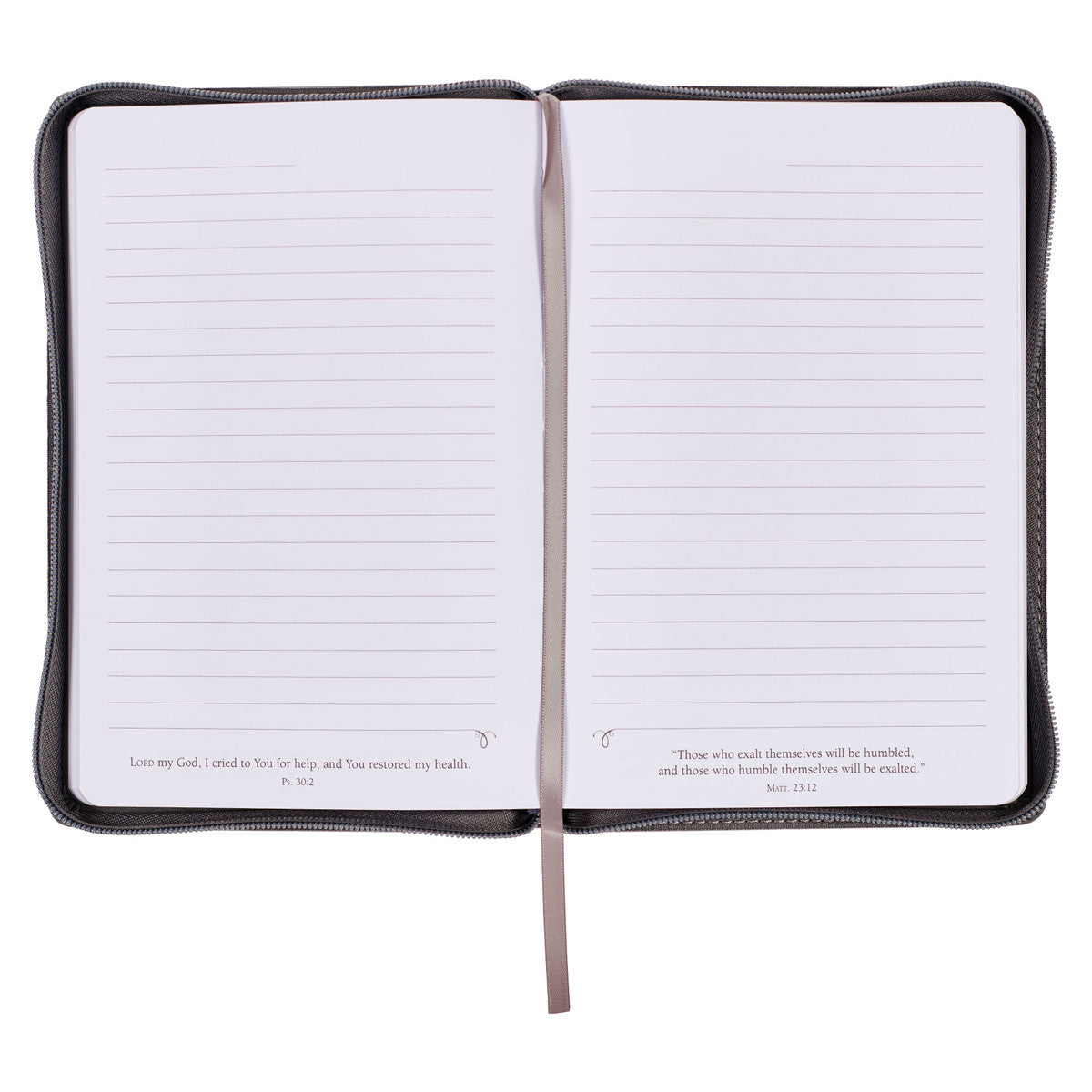 Wings Like Eagles Steel Gray Faux Leather Journal with Zipper Closure - Isaiah 40:31