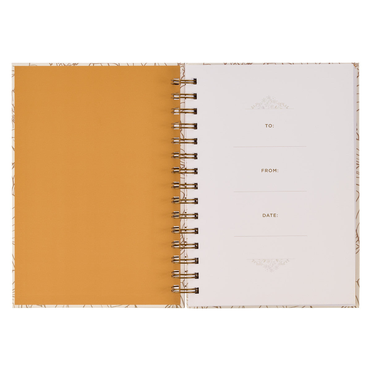 Give Thanks White and Gold Wire bound Journal - Psalm 106:1