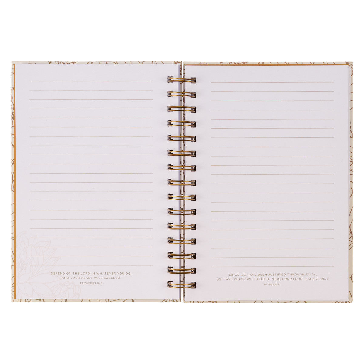 Give Thanks White and Gold Wire bound Journal - Psalm 106:1