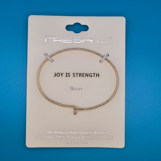 JOY IS STRENGTH Inspirational Message Bracelet Positive Message Engraved Thin Bangle - Jewelry (Copy)