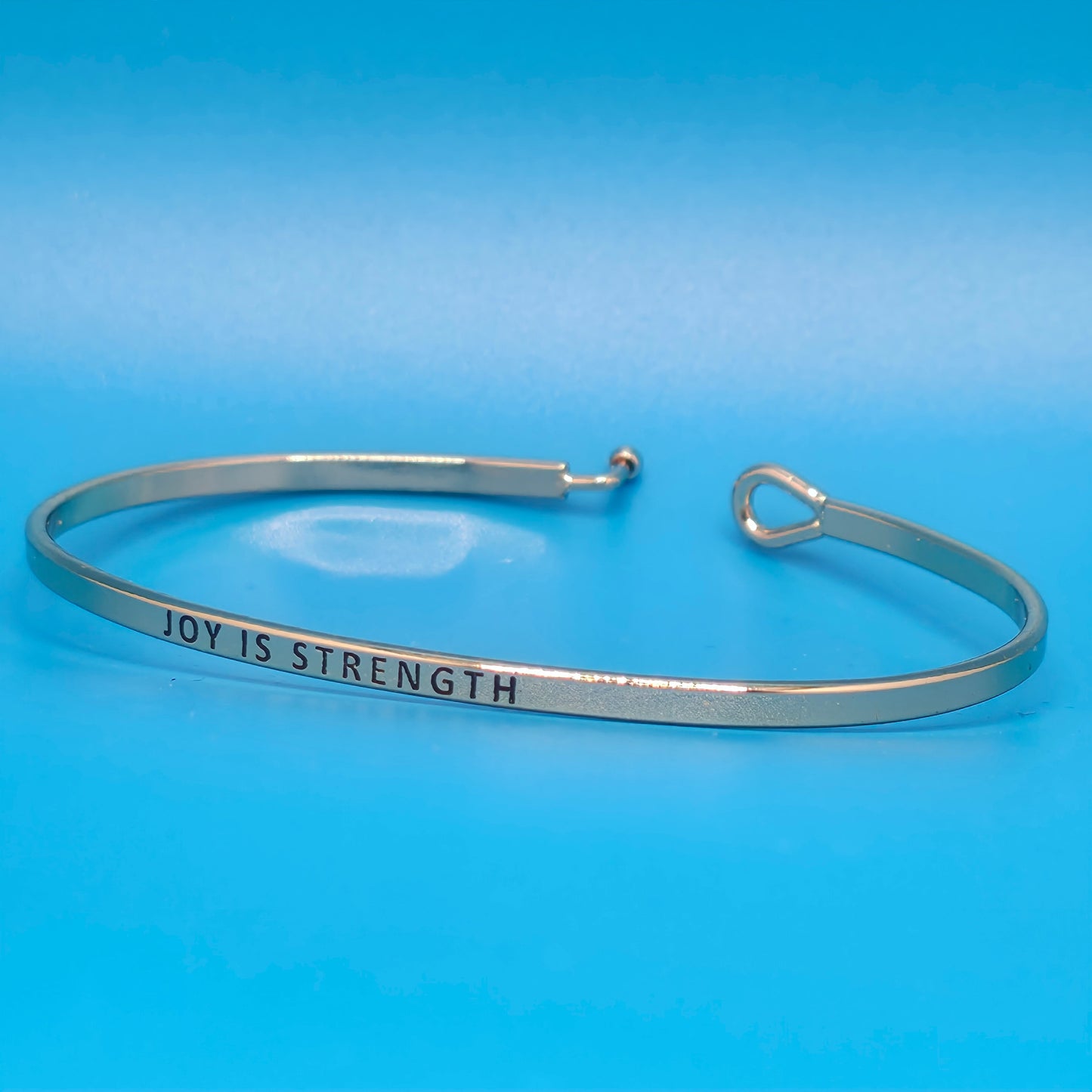 JOY IS STRENGTH Inspirational Message Bracelet Positive Message Engraved Thin Bangle - Jewelry (Copy)